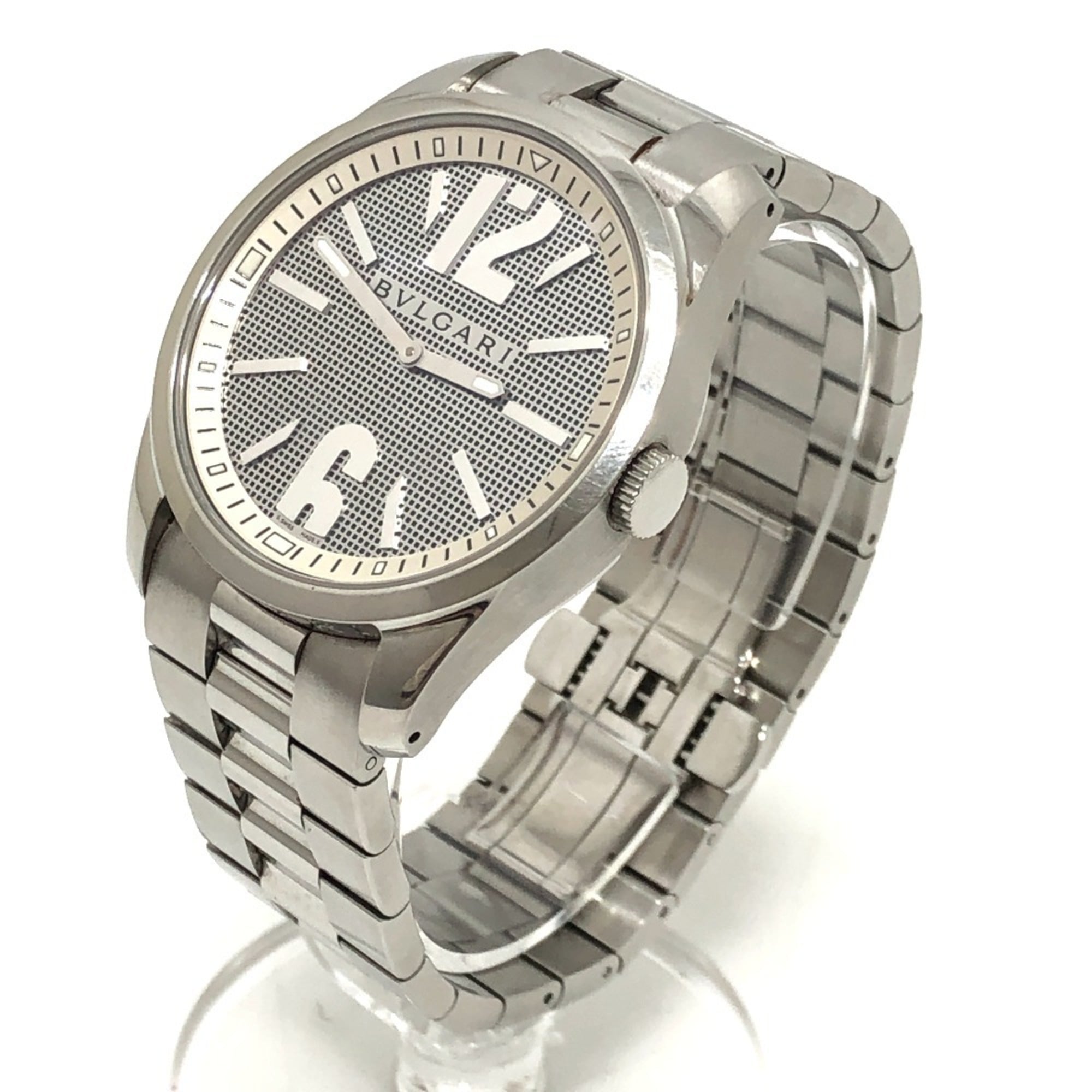 BVLGARI ST42S Solotempo QuarzHerrenuhr, Rund, Edelstahl, Silber
