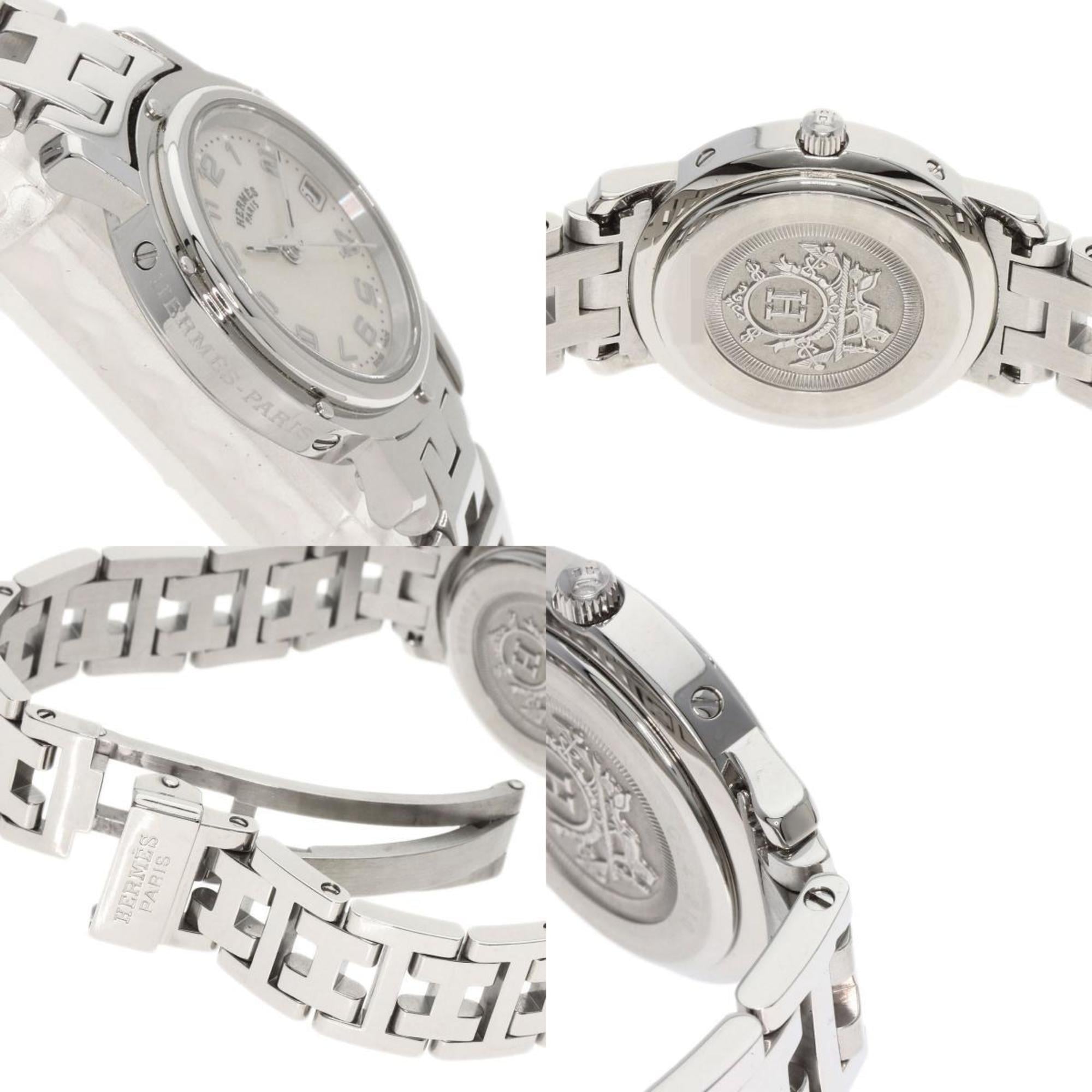 Hermes CL4.210 Clipper Nacle-horloge, roestvrij staal (SS), damesmodel, HERMES