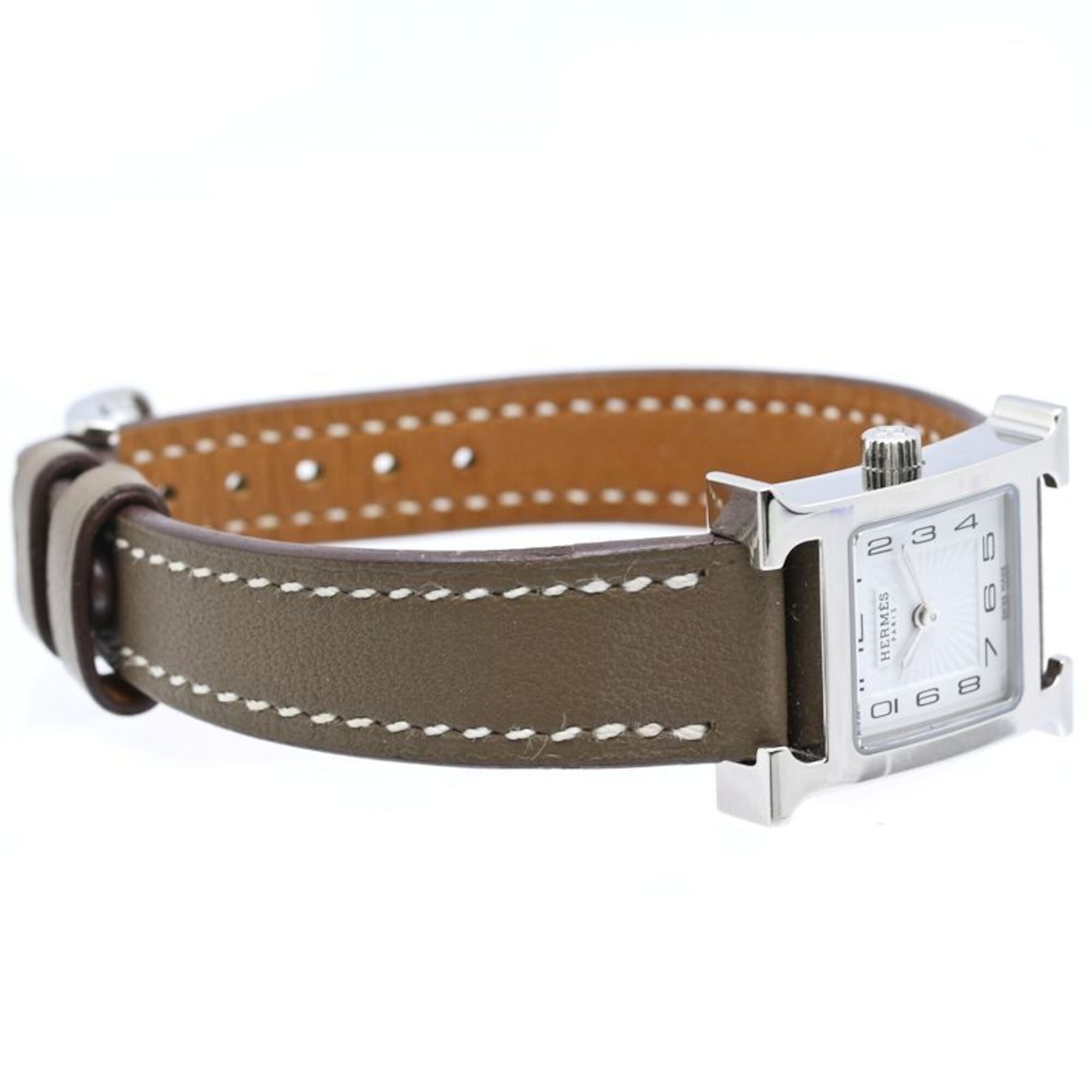 Hermes H-mini HH1.110.131/WW18 037883WW00 White Dial 17mm Watch