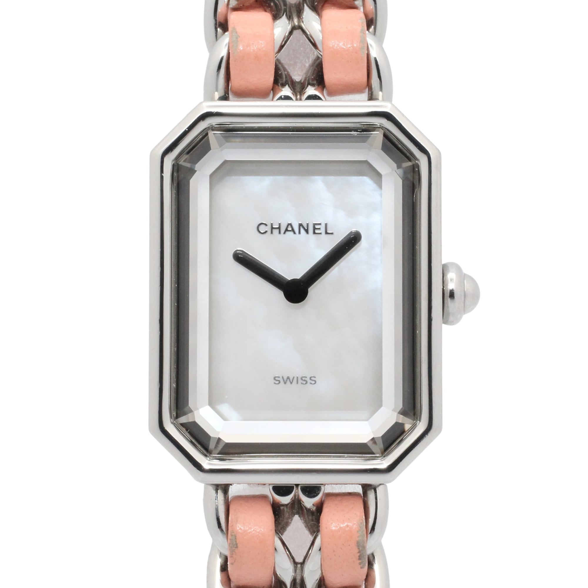 Chanel PremiÃ¨re Rock Limited Edition (1200 pieces worldwide) Stainless Steel Leather Strap Wo White with Shell H6359