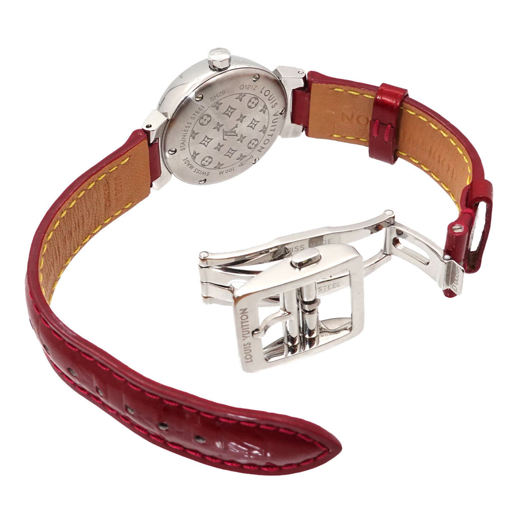 Louis Vuitton Tambour W Tour Q121Z Diamond Ladies Watch Heart Red Quartz