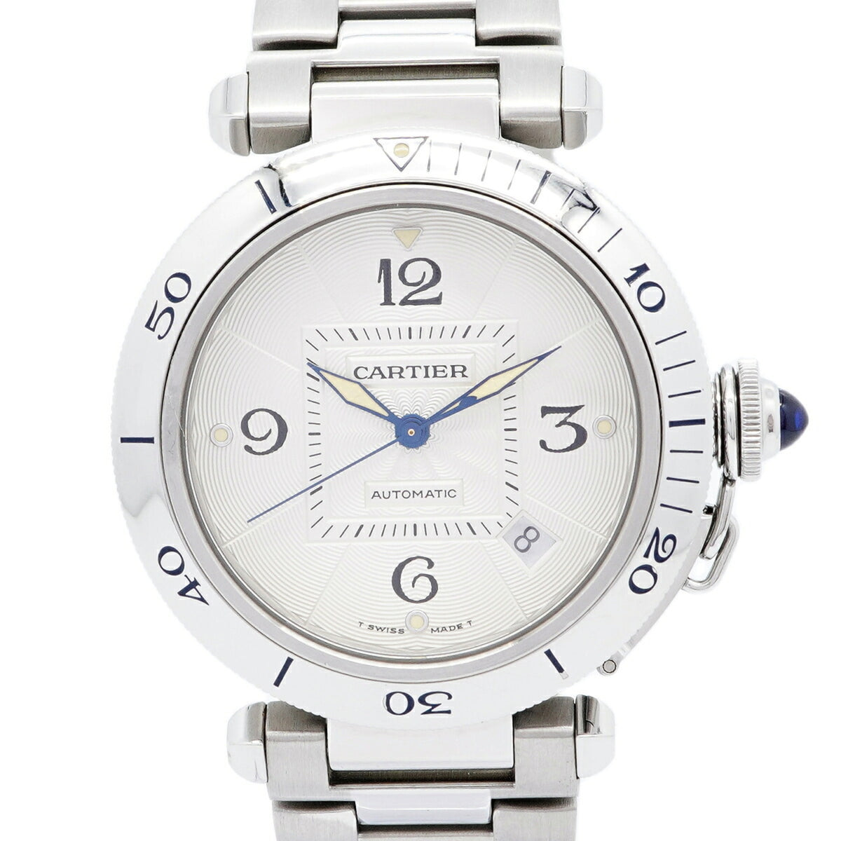 Cartier Pasha Date W31031H3 Silver Dial 38mm Watch