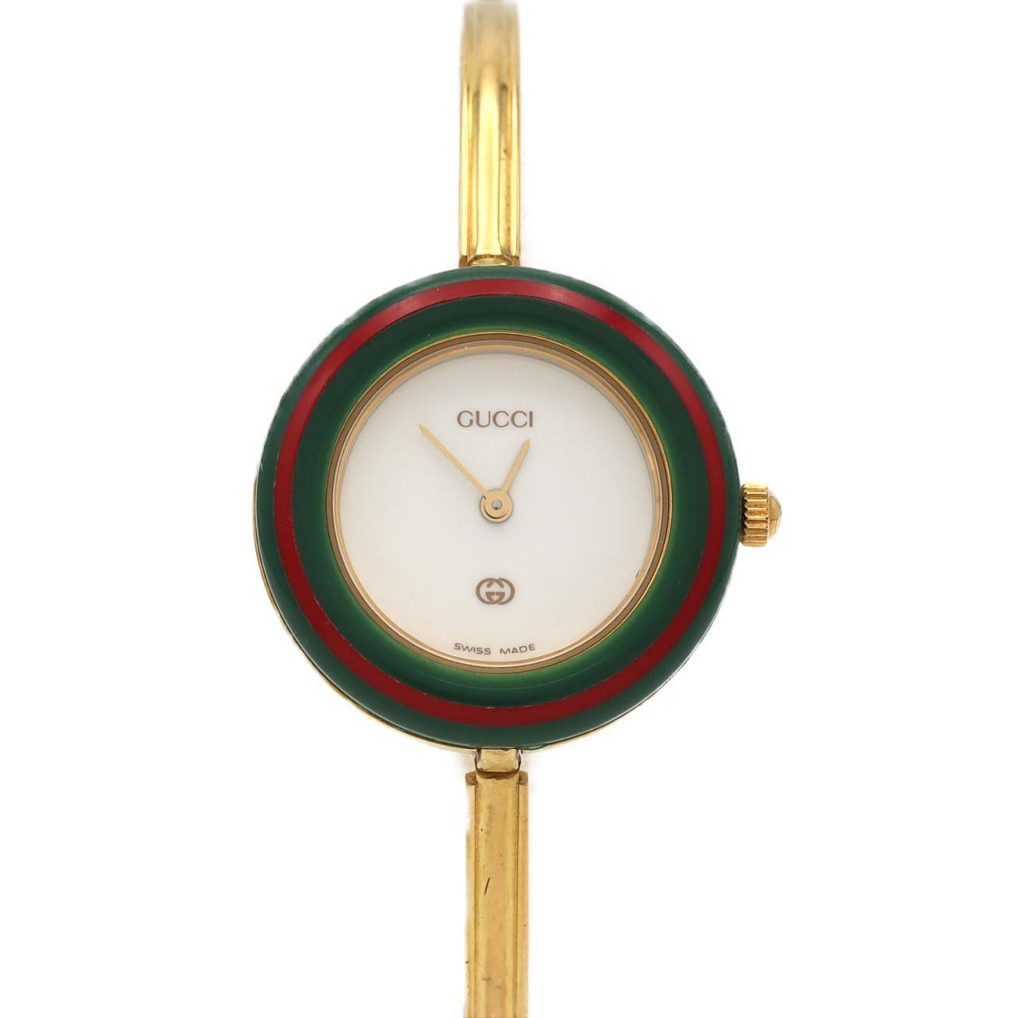 Gucci Change Ring GP Size M 1100-L Quartz Watch
