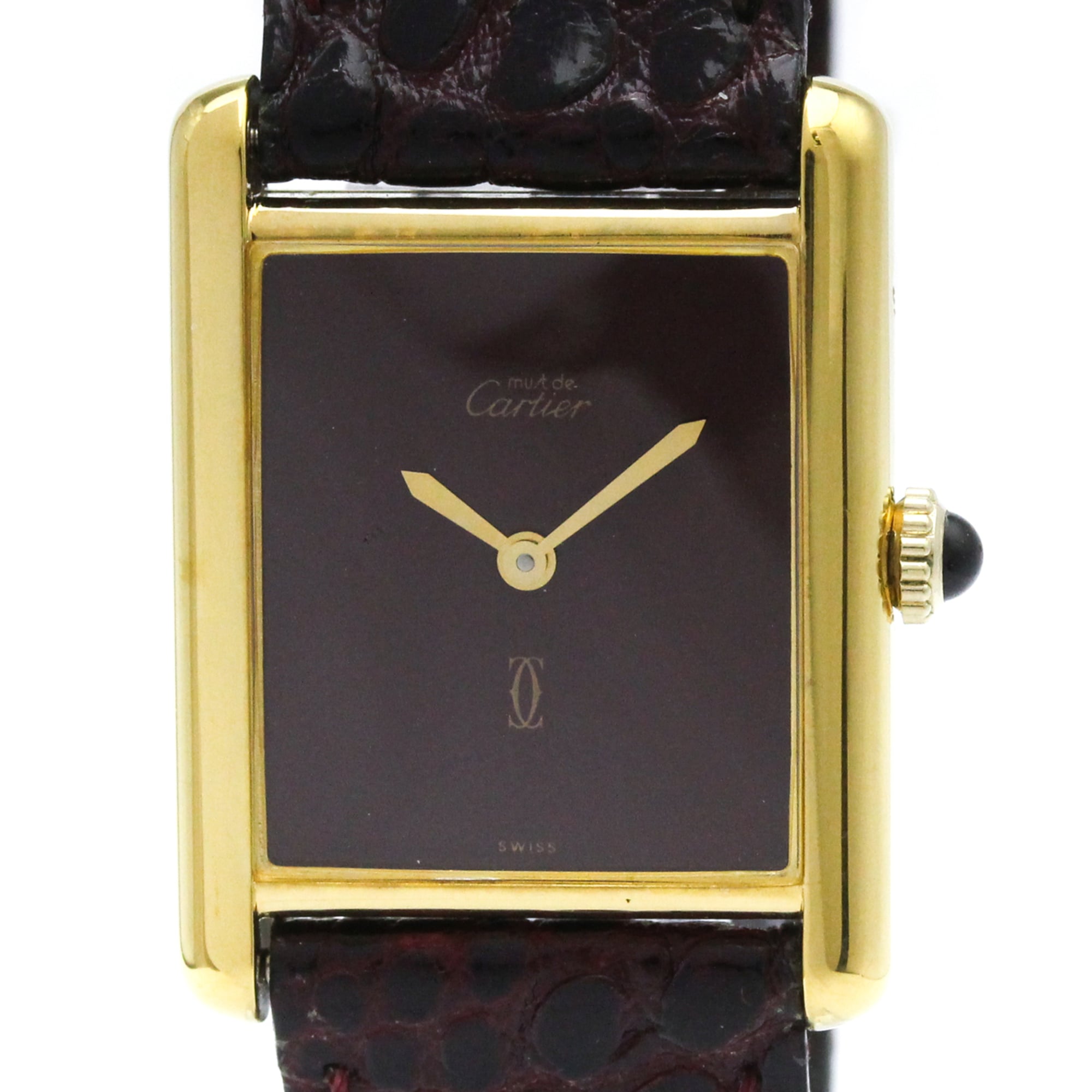Cartier Must Tank BF591854 Bordeaux Dial 20mm Watch