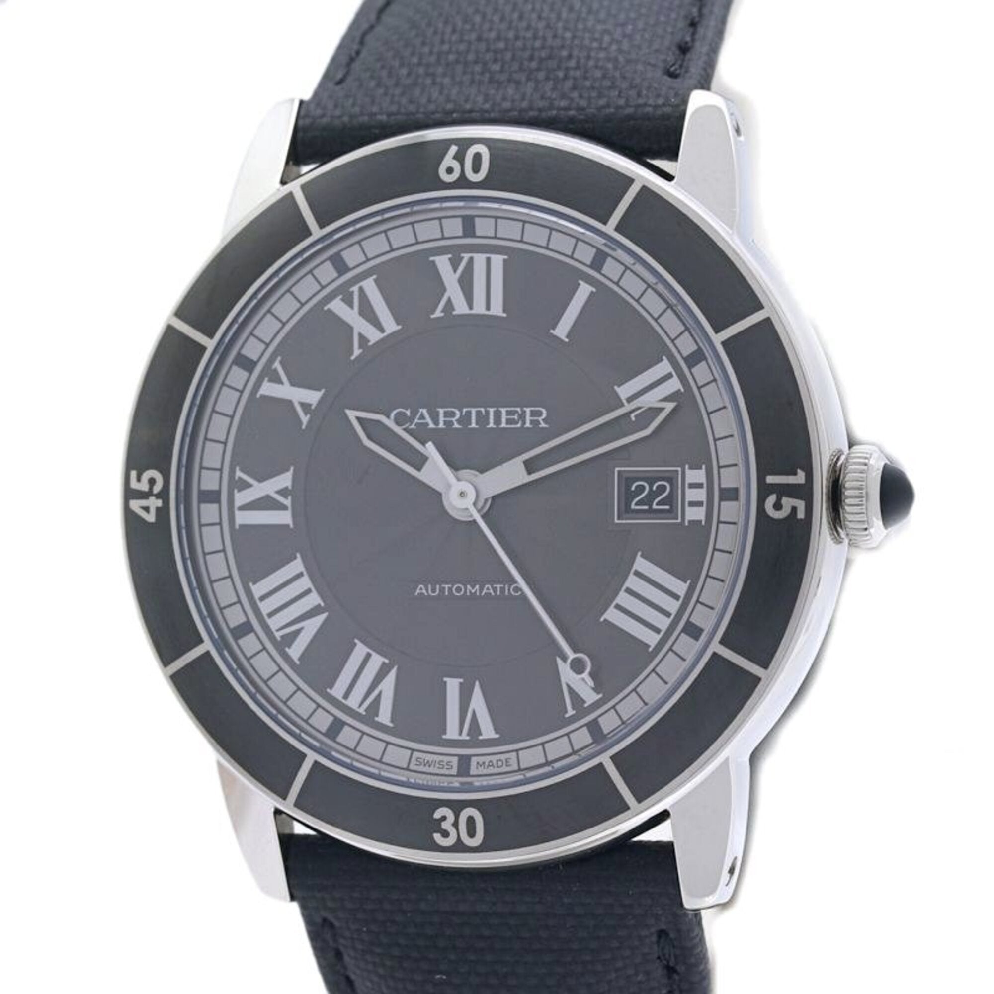 CARTIER Cartier Ronde CroisiÃ¨re de Date WSRN0003 Men's Watch Stainless Steel x Cowhide Leather 40385