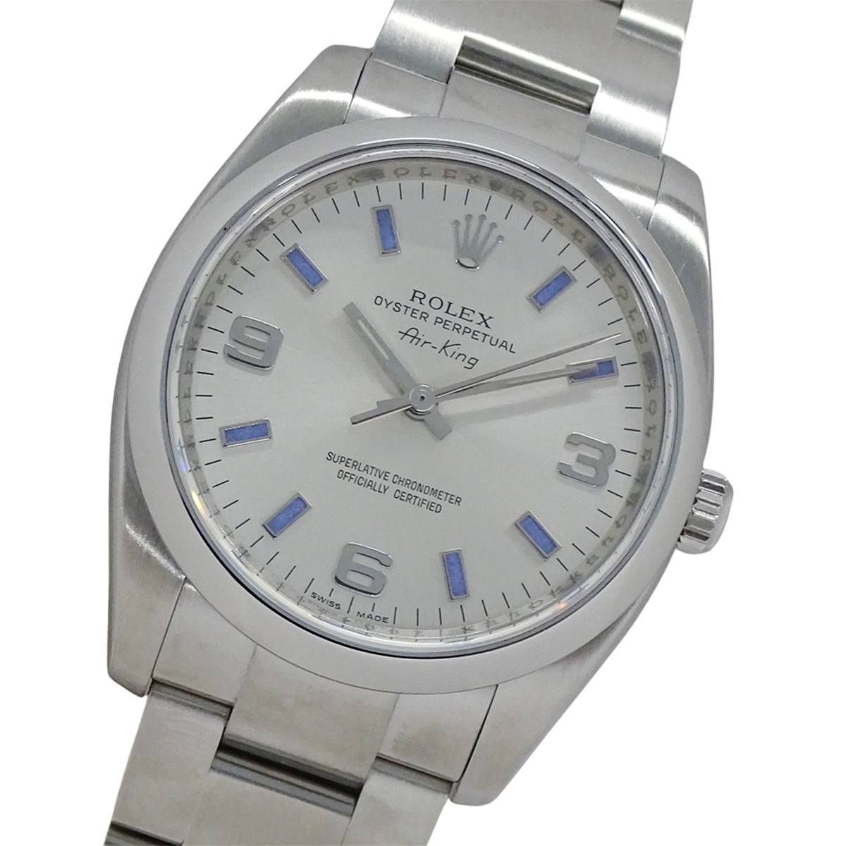 Rolex Air-King 114200 Z Silver Dial 34mm Watch