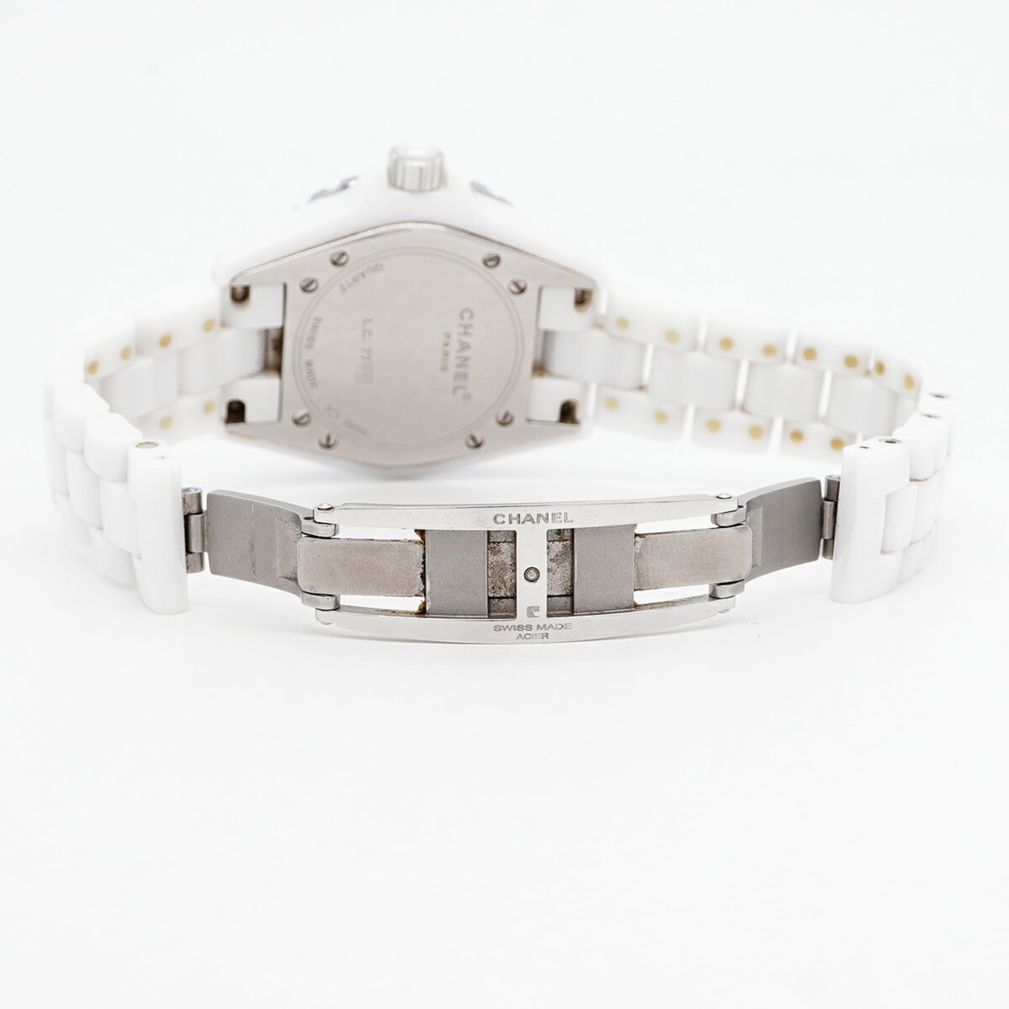 Chanel J12 Diamond H1628 White Dial 33mm Watch