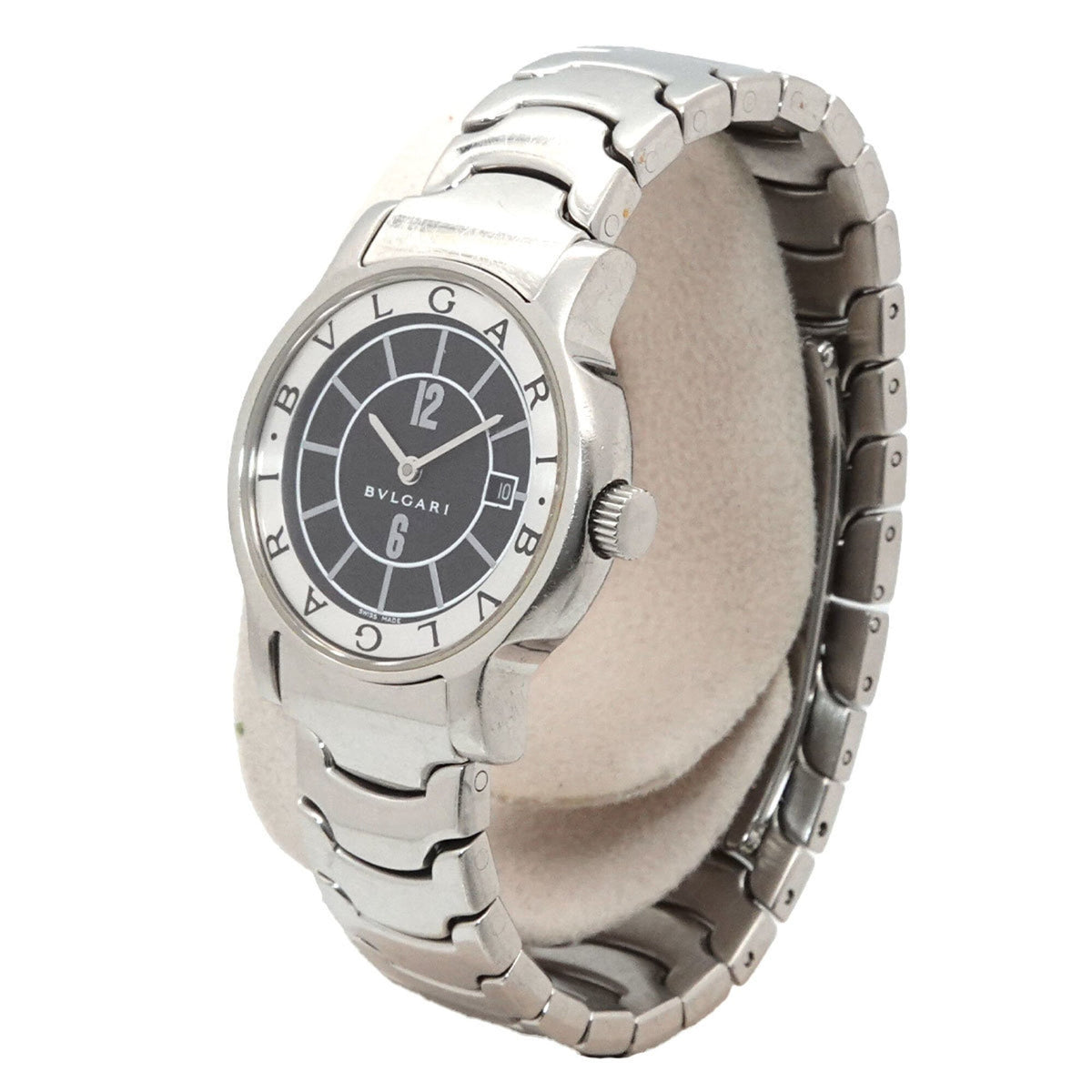 Bvlgari Bulgari BVLGARI Solo Tempo ST29S horloge met zwarte wijzerplaat, 29 mm