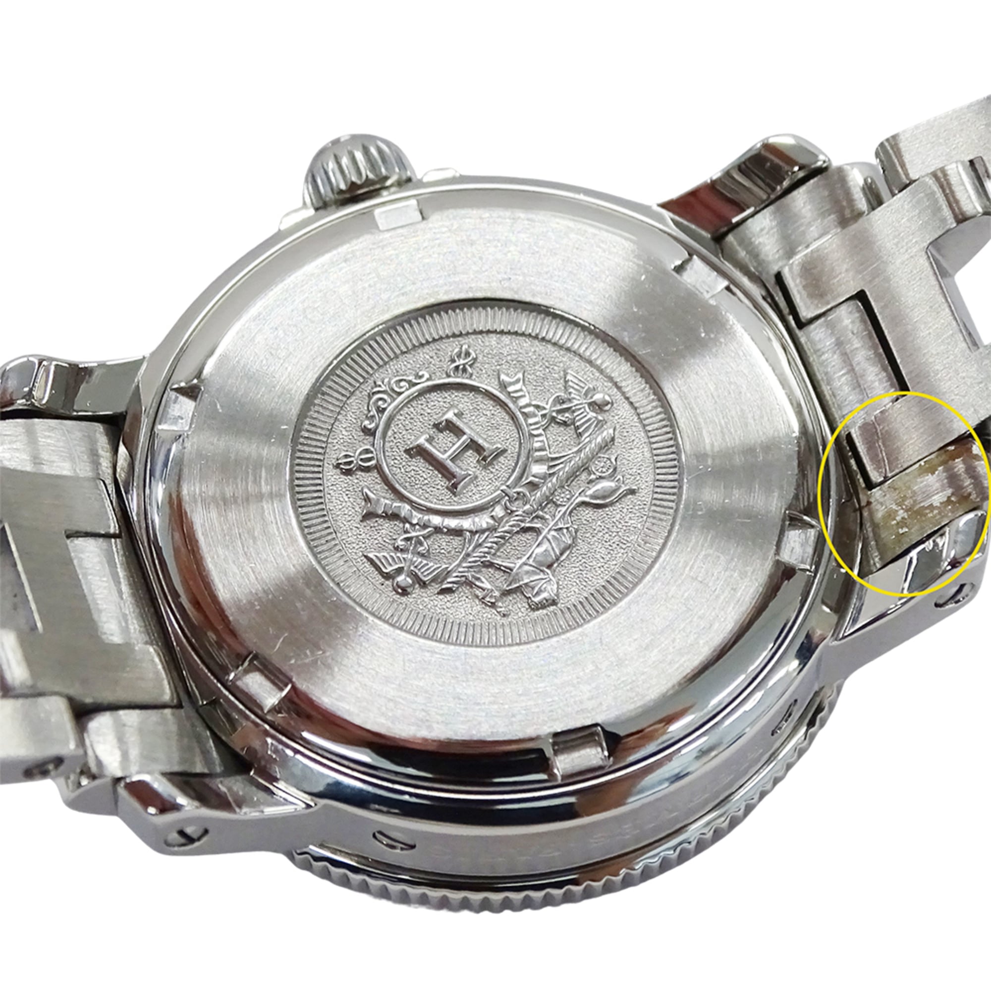 Hermes HERMES Women's Watch, Brand: Clipper Diver Date, Quartz, Stainless Steel (SS), CL5.210, Silver & White