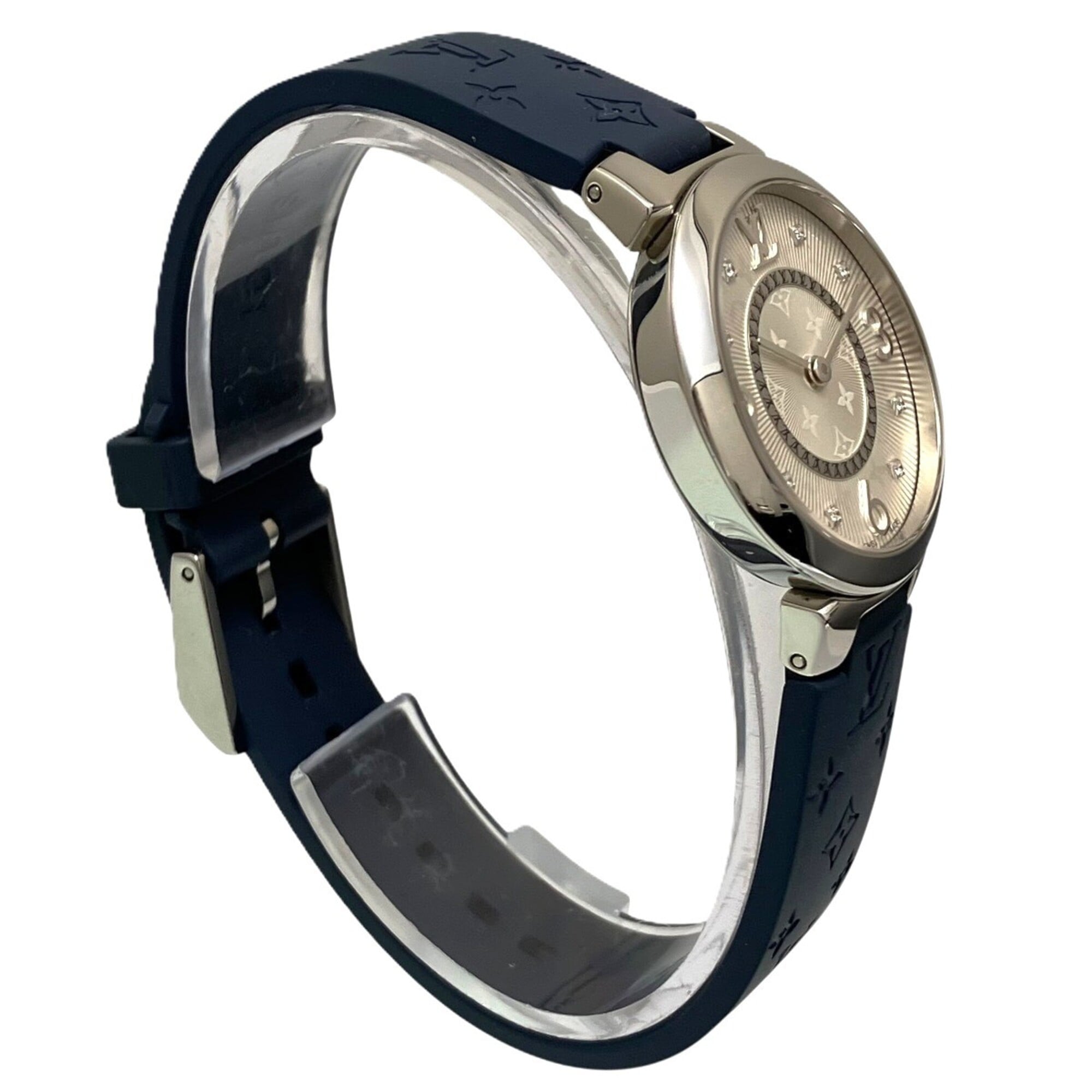 Louis Vuitton Tambour Q12MG Silber Zifferblatt 27 mm Uhr