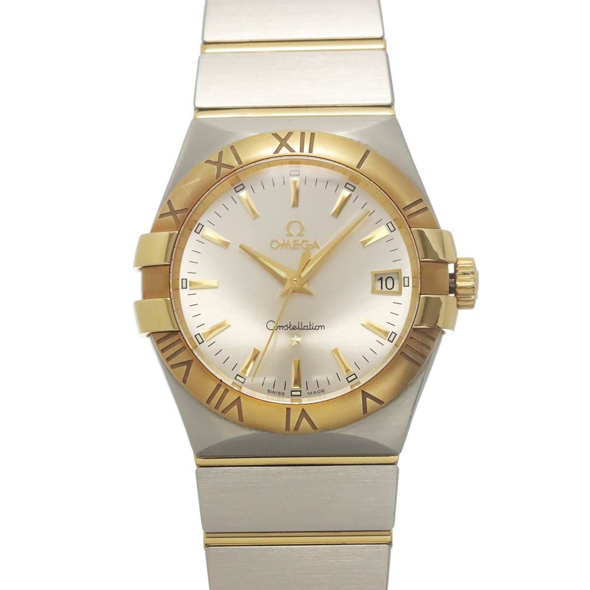 Omega Constellation Two-Tone 123 20 35 60 02 002 Boys' Date Silver 18KPG Quartz