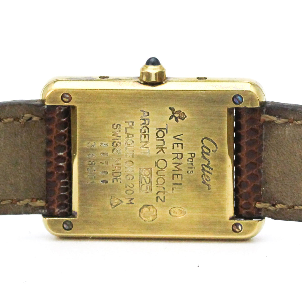 Cartier Must Tank 366001 mit goldenem Zifferblatt, 20 mm Uhr