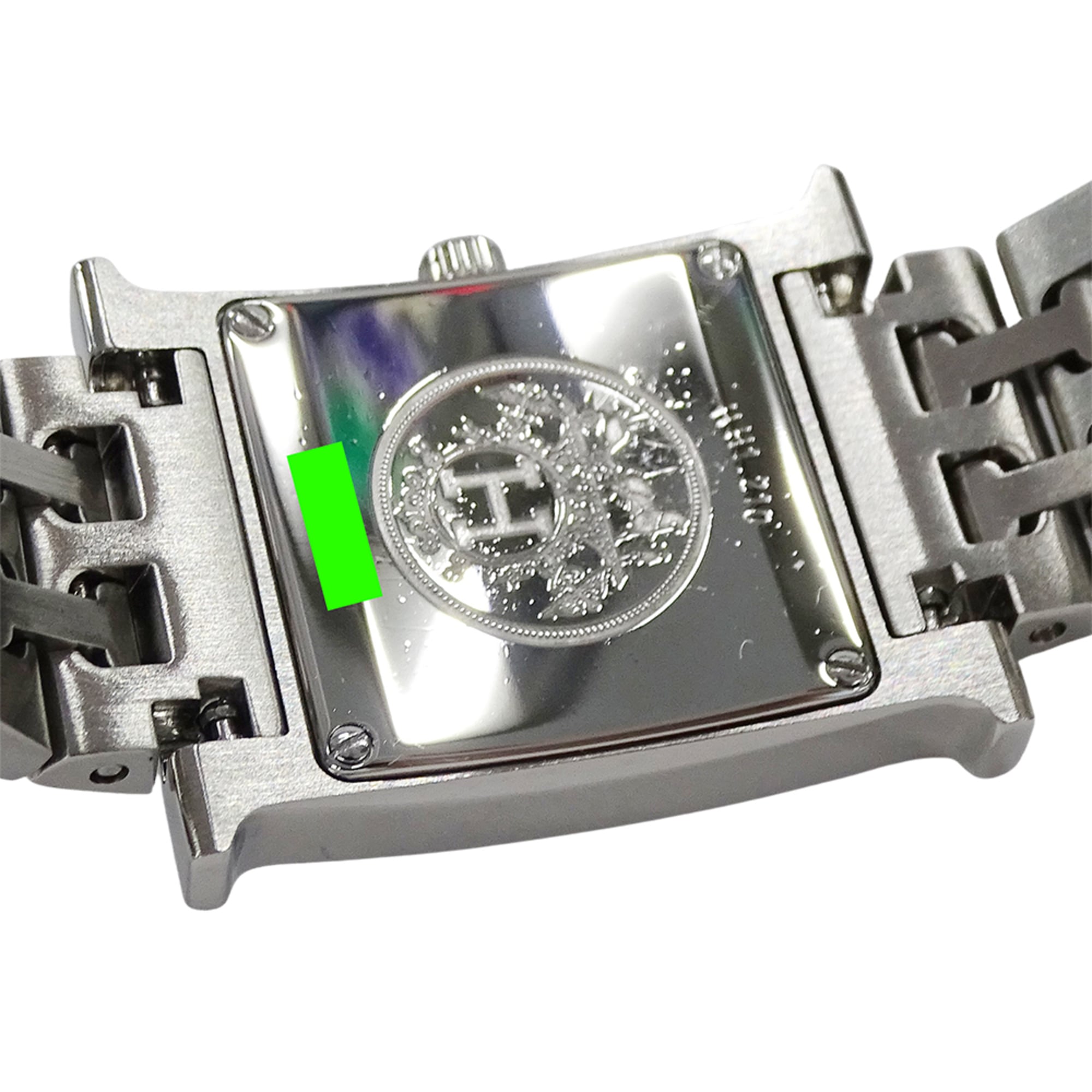 Hermès HERMES Montre pour femme, marque H-WatchQuartz QZ, acier inoxydable SS, HH1.210, argent Noir