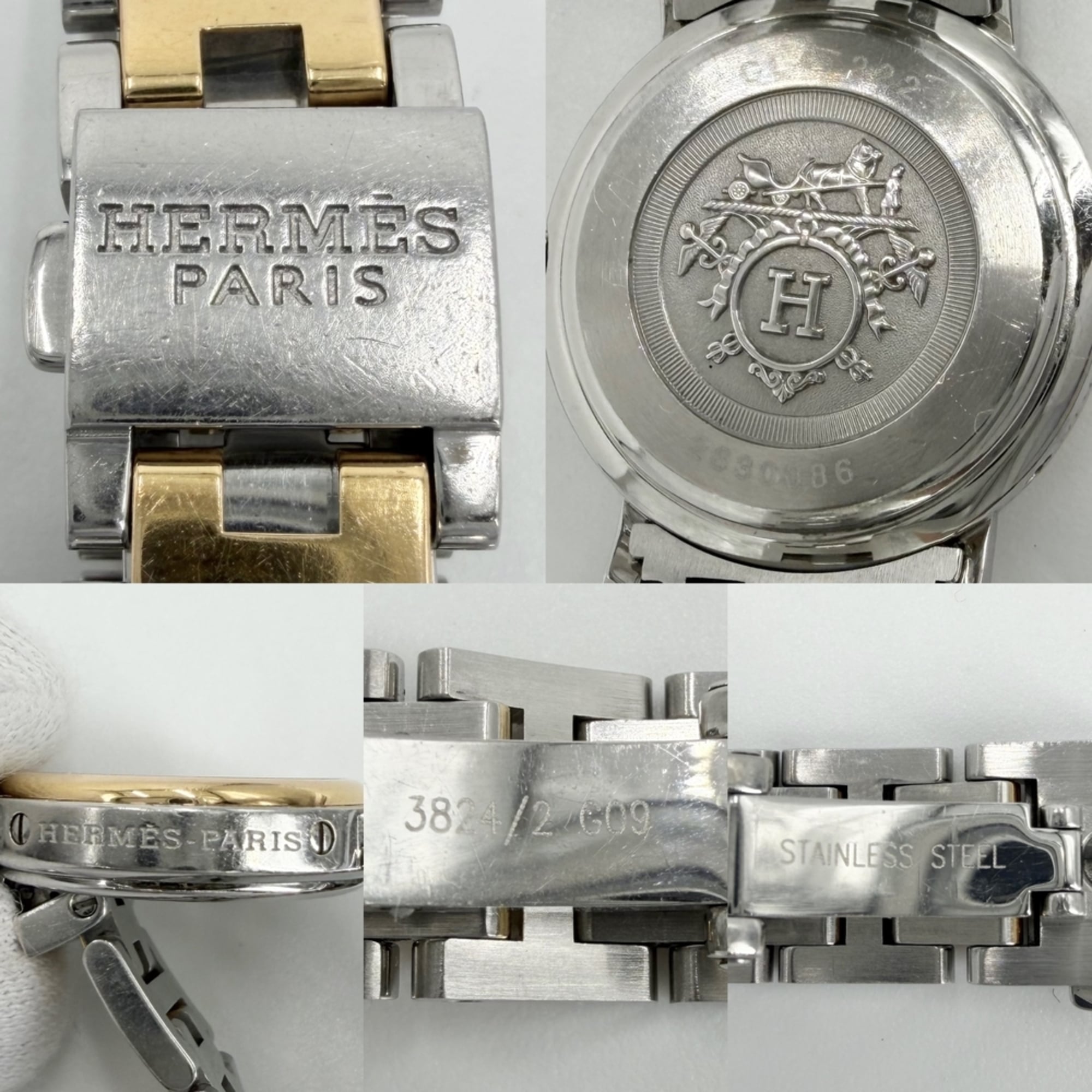 Montre Hermes Clipper CL4.222 Blanc avec boîtier et cadran de 24 mm