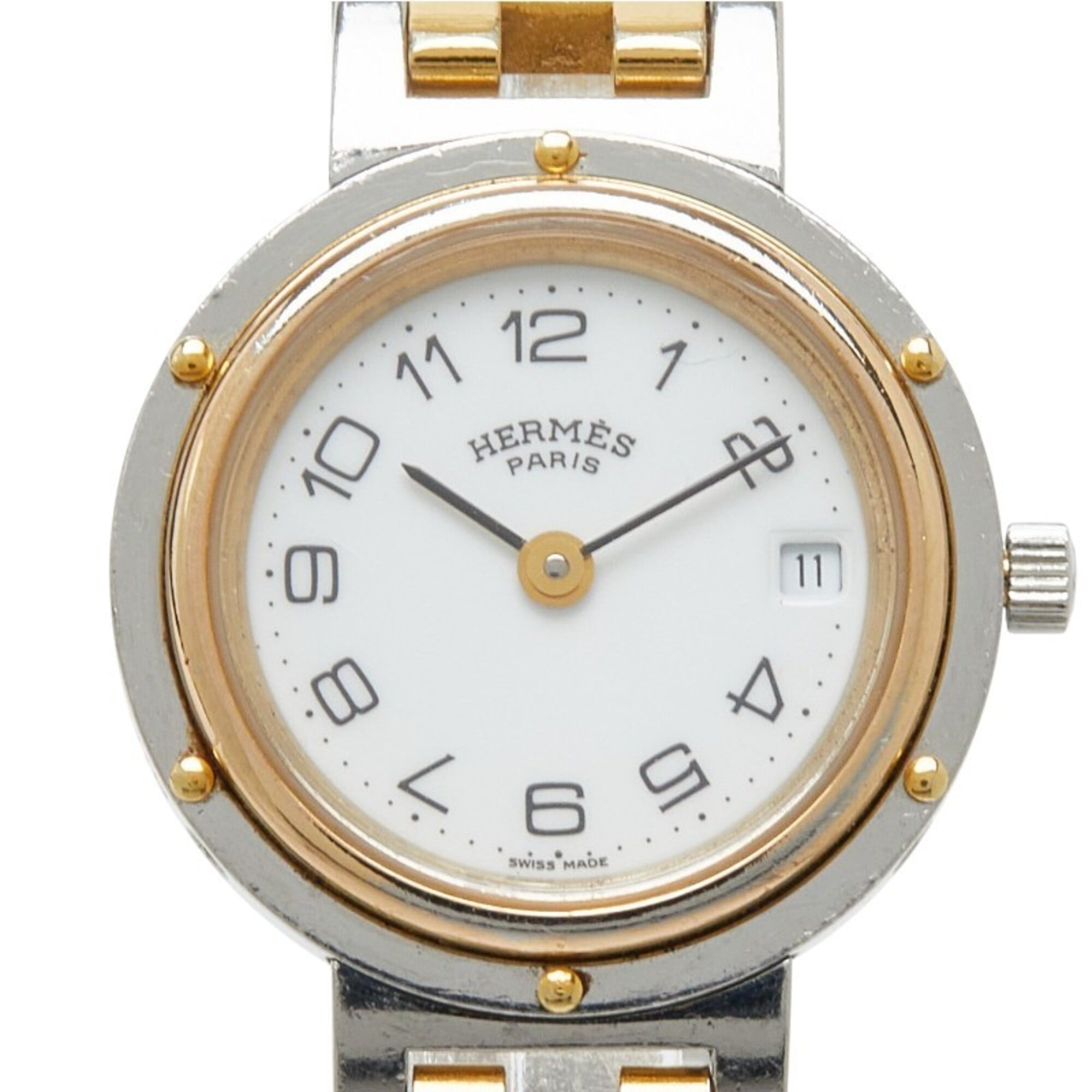 Hermes Clipper GZl1jnlt White Dial 23mm Watch