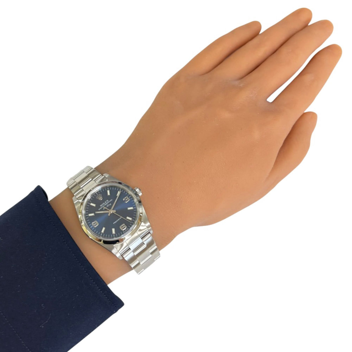 Rolex Air-King Oyster Perpetual 14000M mit blauem Zifferblatt, 34 mm Uhr