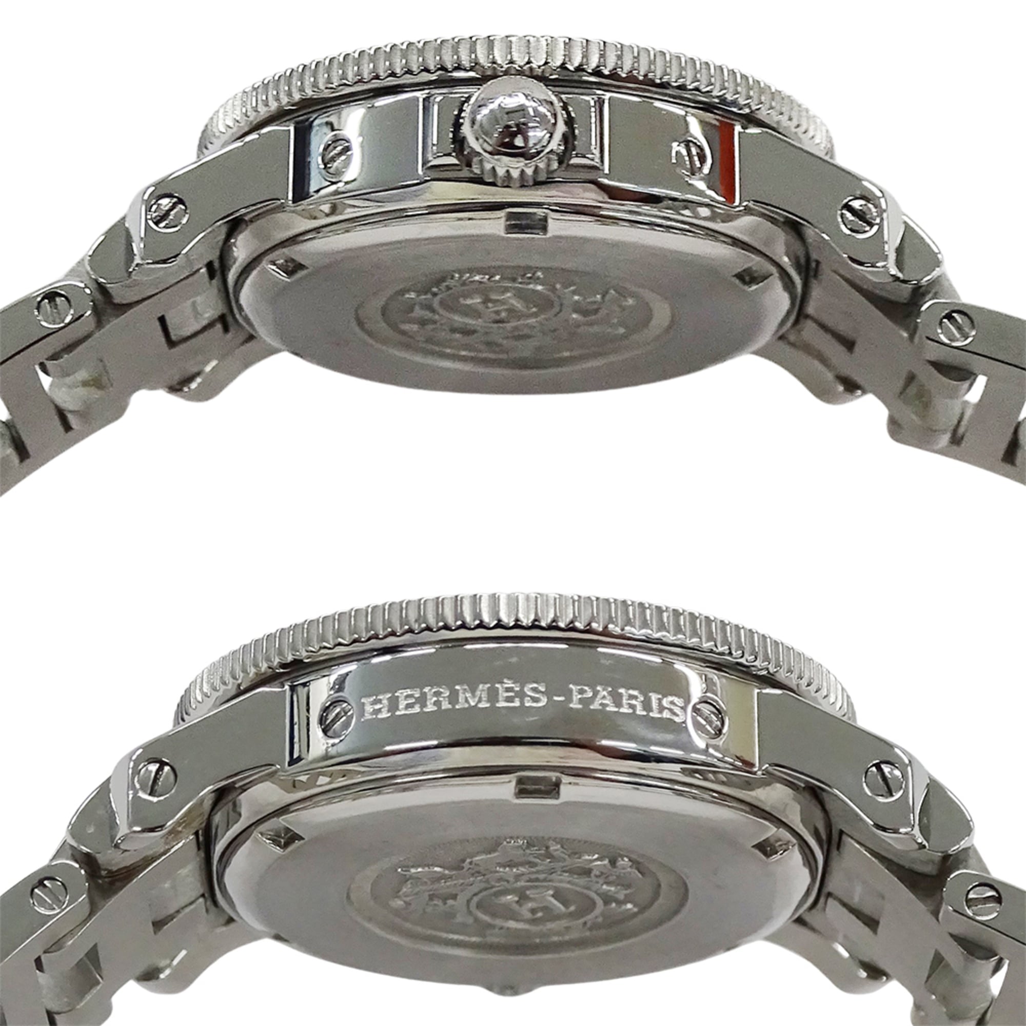 Hermes HERMES Women's Watch, Brand: Clipper Diver Date, Quartz, Stainless Steel (SS), CL5.210, Silver & White