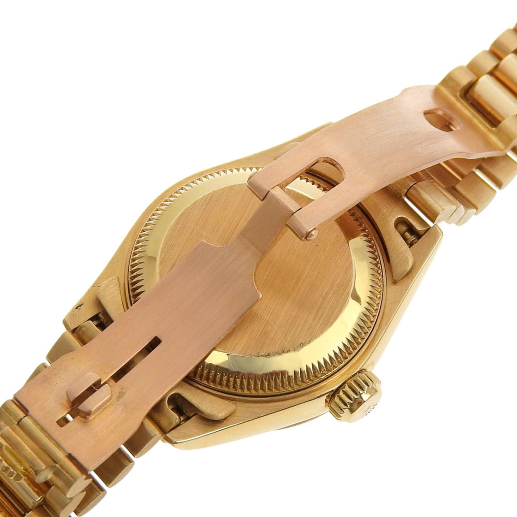 Rolex Datejust 69178G (R serial number, circa 1987-88), gold dial, 10 diamond accents, 18K yellow gold, 72.2g, automatic movement, 26mm wristwatch.