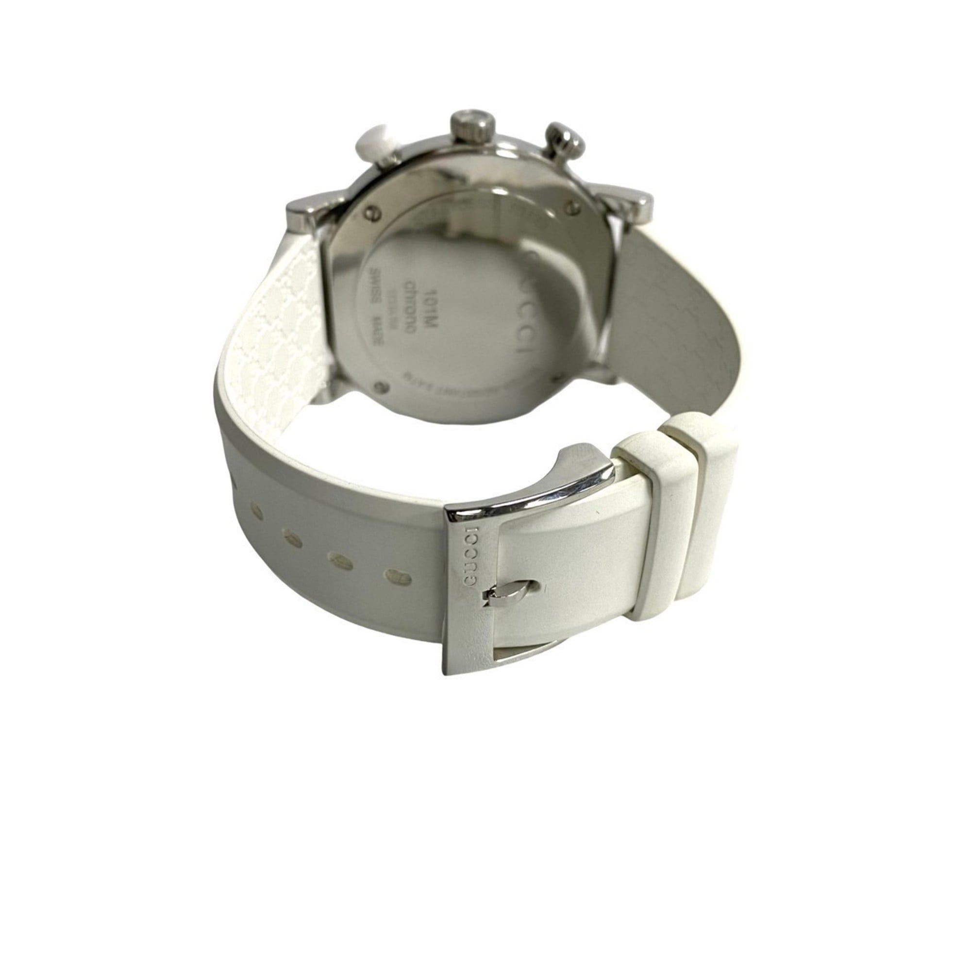 GUCCI G Chrono Quartz Stainless Steel Watch for Men, White and Silver,