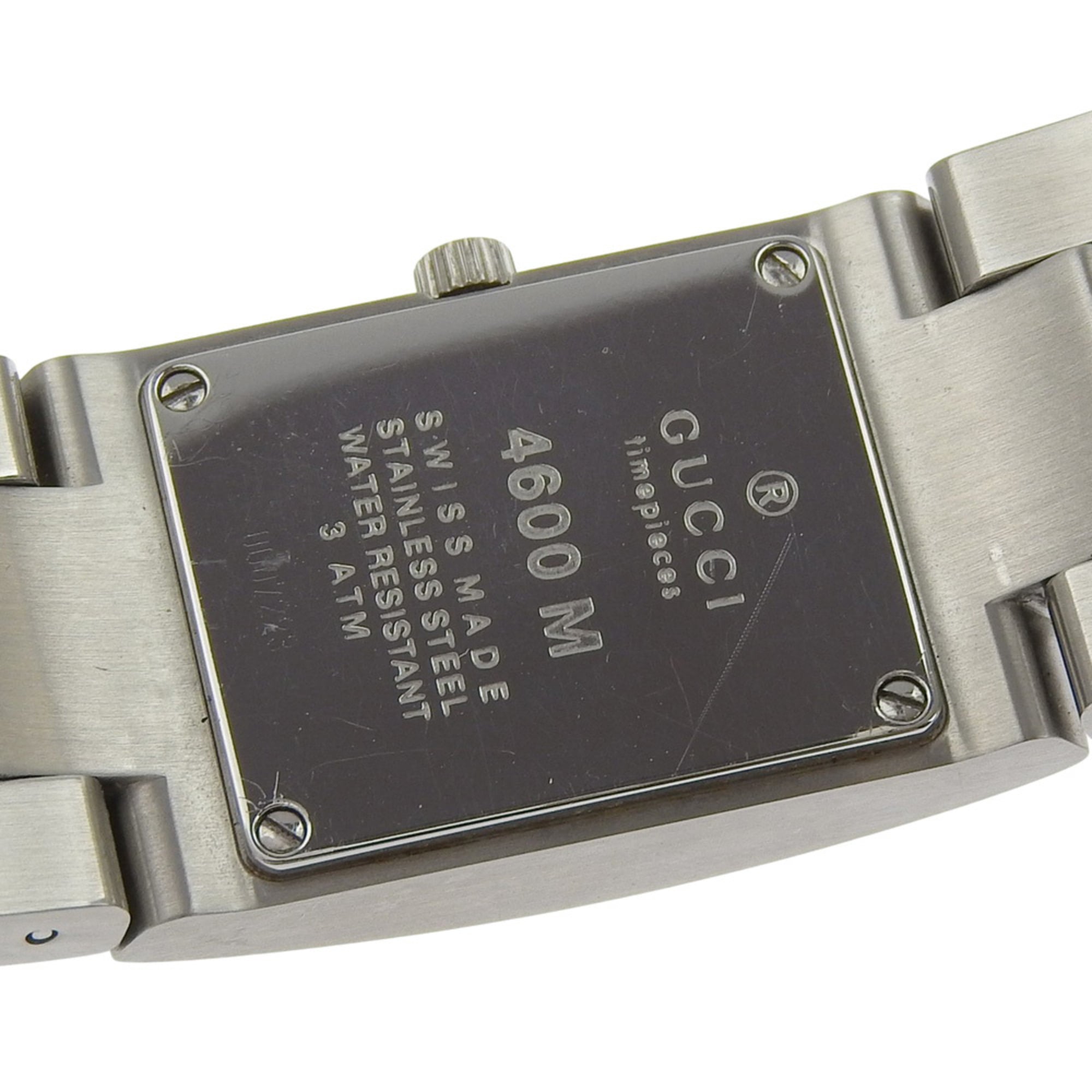 Gucci GUCCI Horloge 4600M Roestvrij staal Kwarts Analoog display Zwarte wijzerplaat Heren