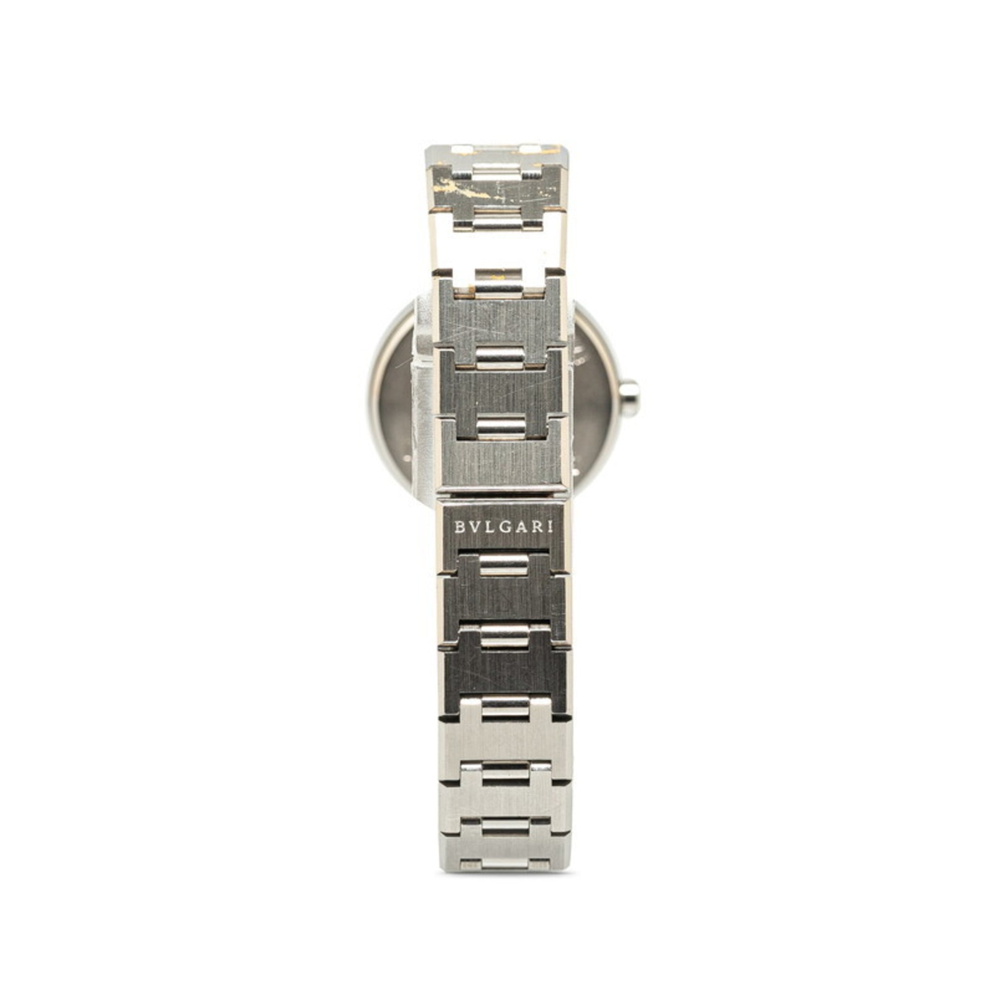 BVLGARI Uhr BB23SS Quarz Schwarz Zifferblatt, Edelstahl, Damenuhr