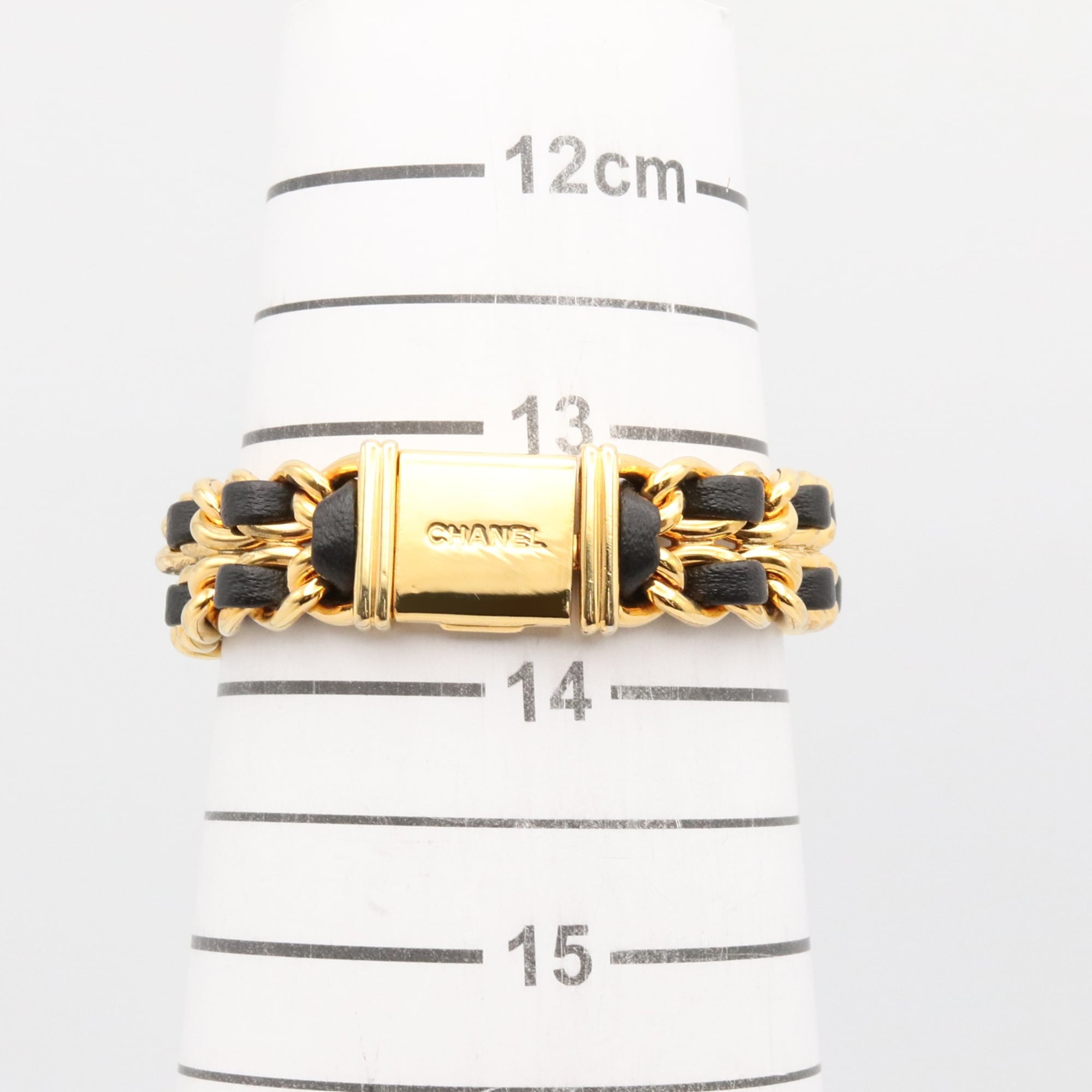 Chanel CHANEL PremiÃ¨re S Gold Plated (GP) Leather Strap Wo Black H0001
