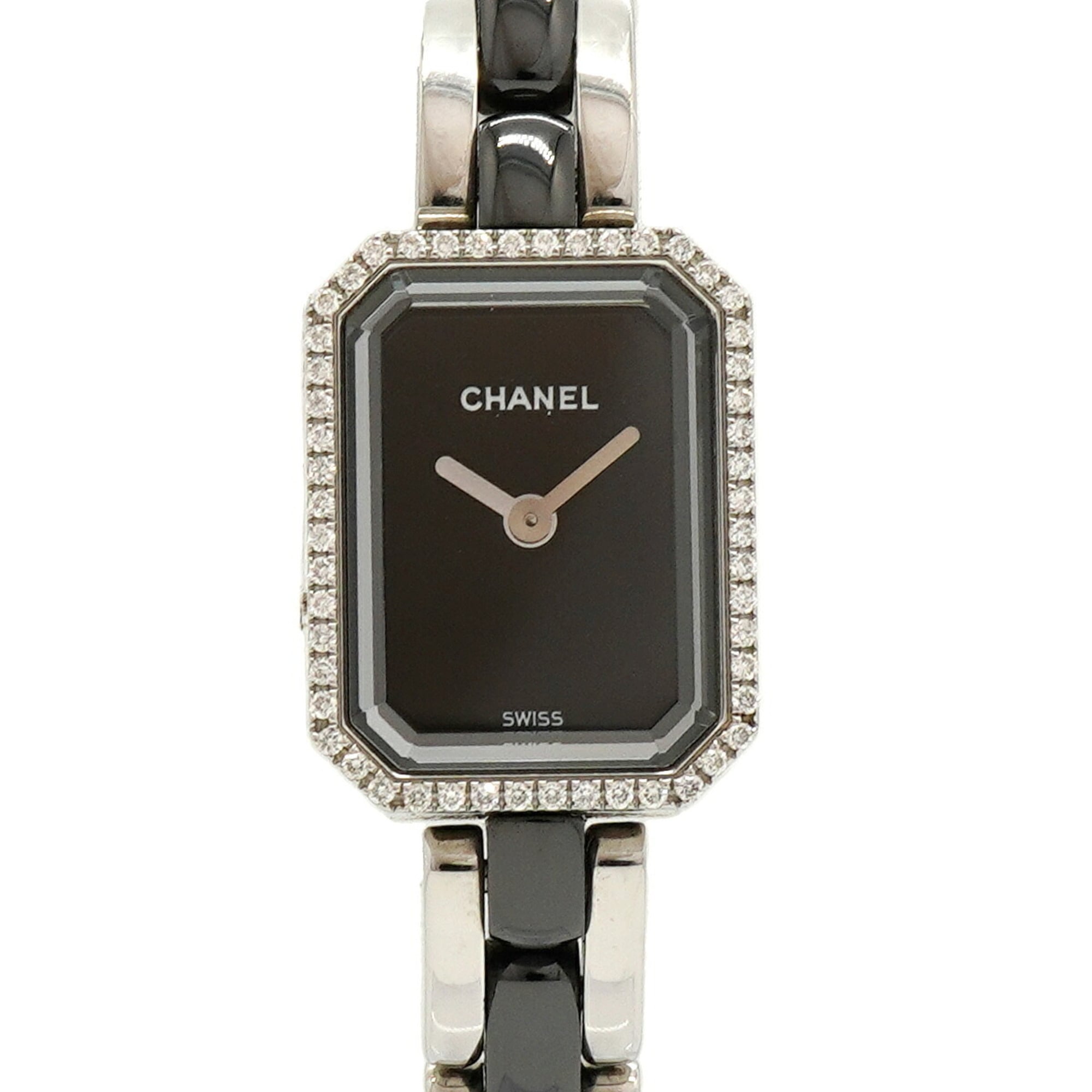 Chanel PremiÃ¨re Diamond Bezel H2163 Black Dial Wo