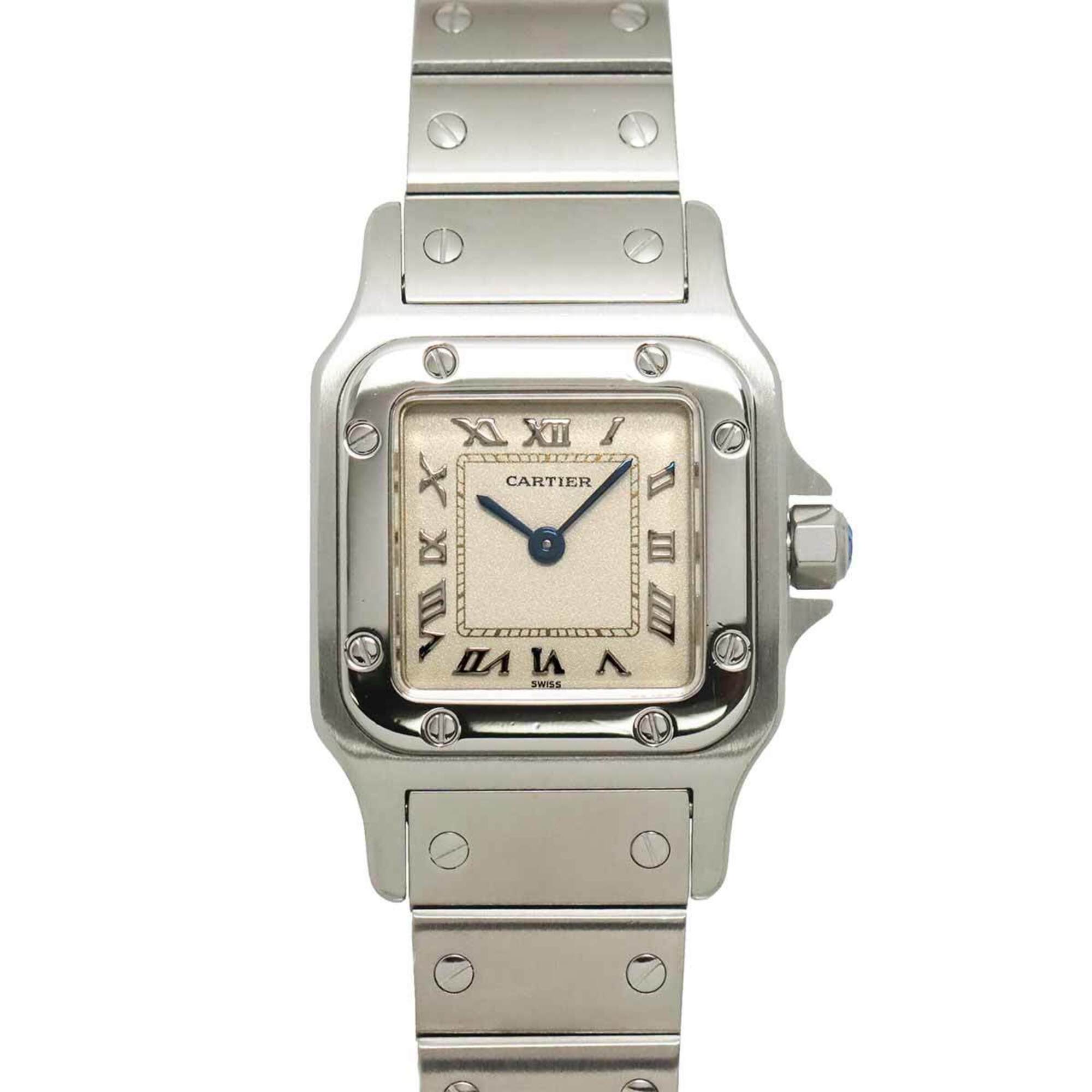 Cartier Santos Galbee SM W20024D6 Women's Watch, Ivory, Quartz Watch