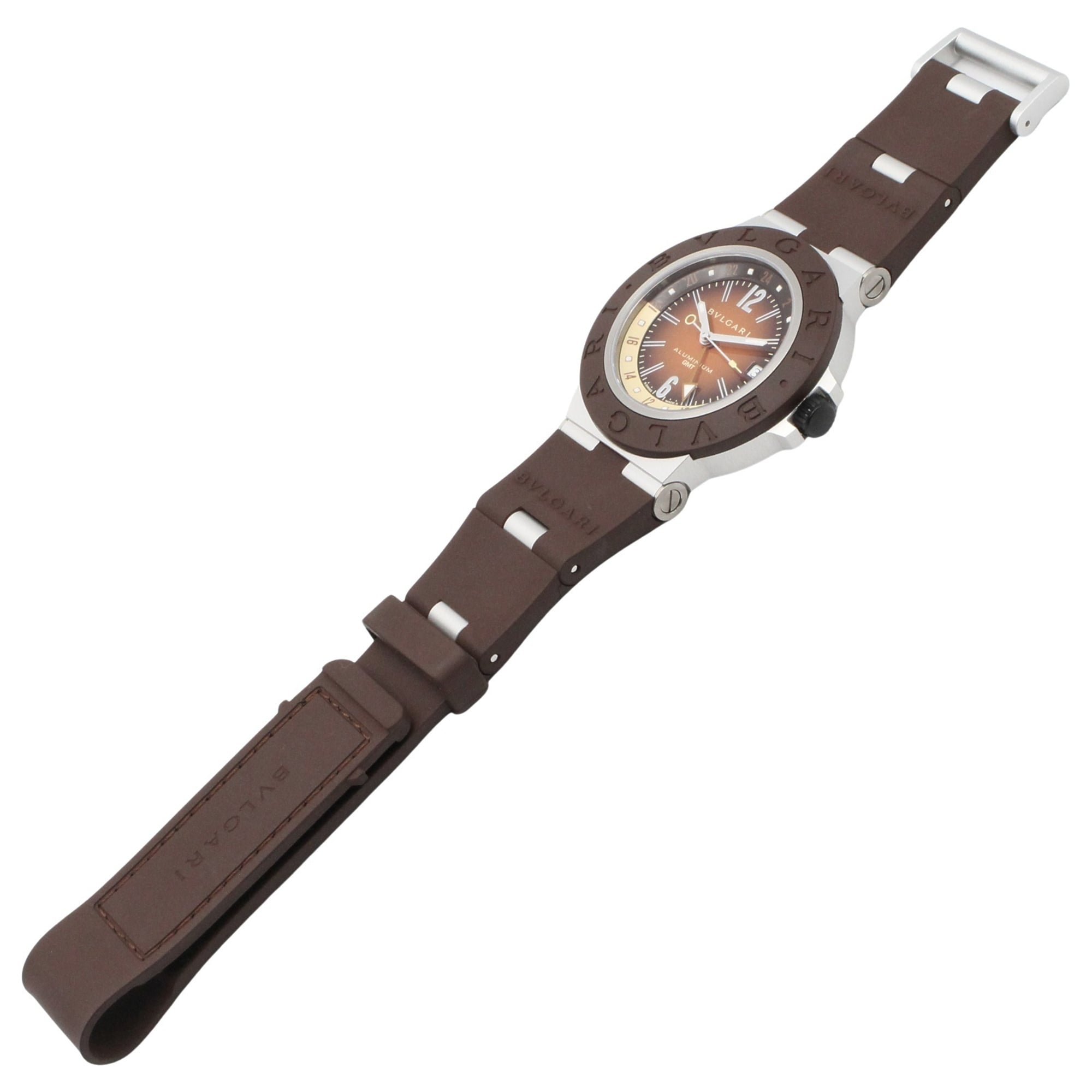 Bvlgari Aluminum BB40ATGMT Brown Dial Aluminum 39mm Watch