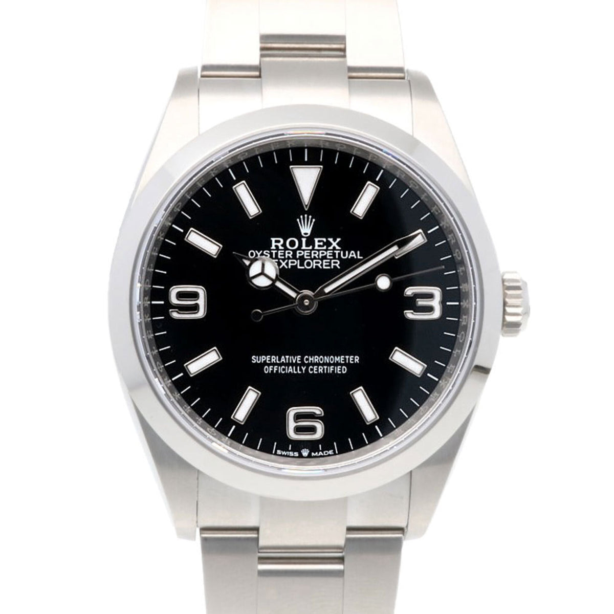 Rolex Explorer Oyster Perpetual 124270 met zwarte wijzerplaat, 36 mm