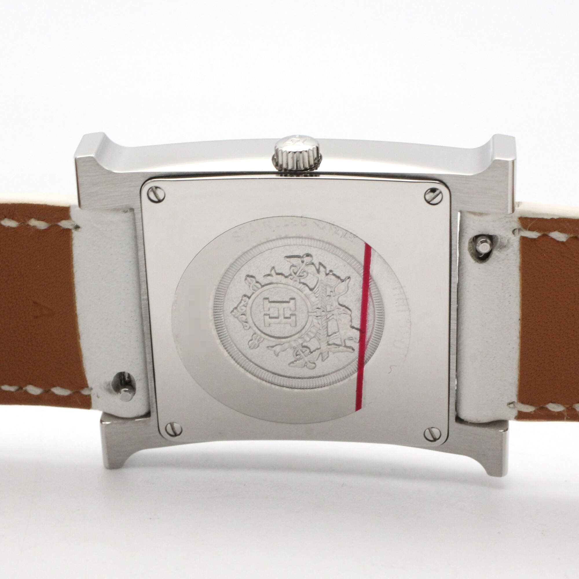 Hermes H- Double Tour Wrist Stainless Steel Leather Strap Wo White (HH1.520)