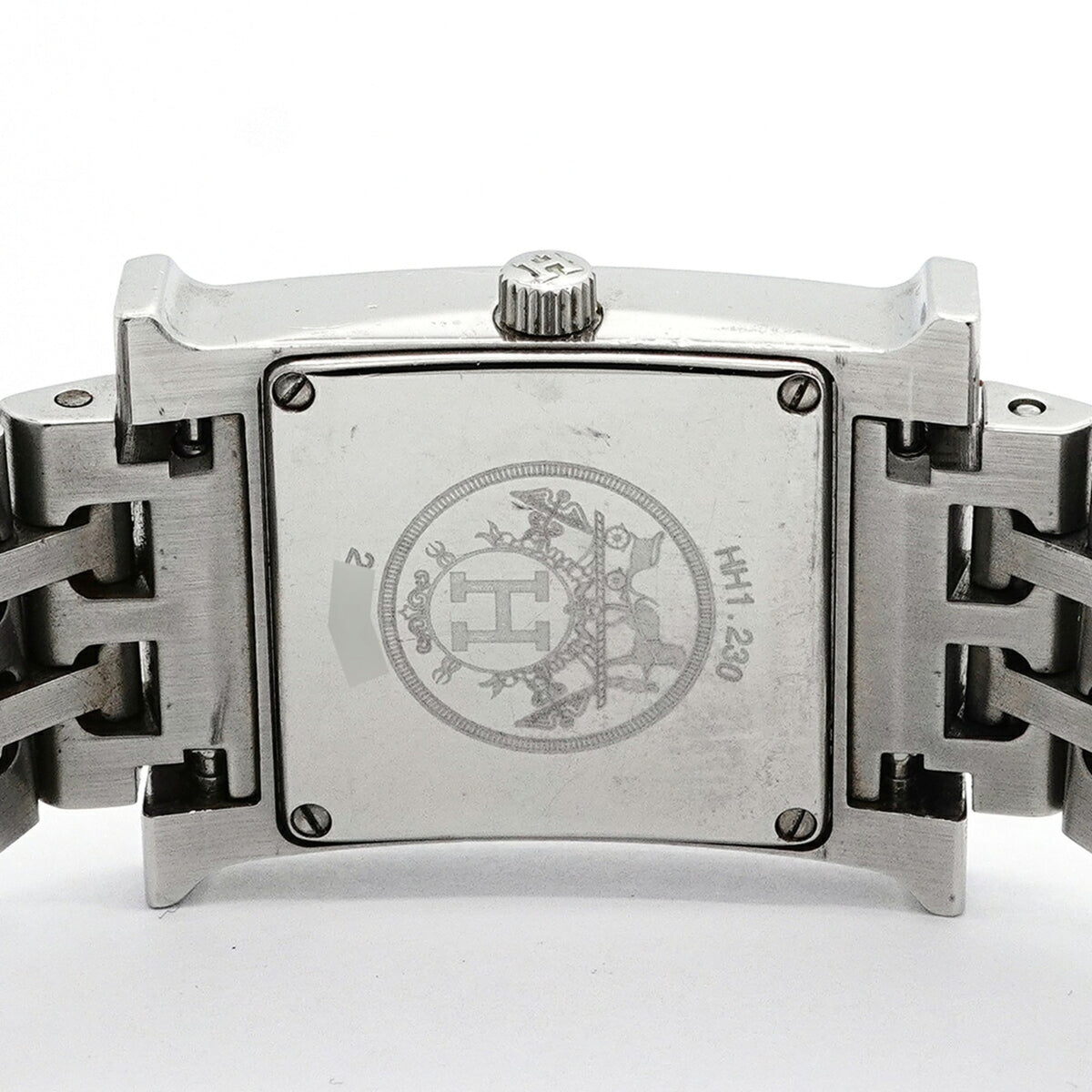 Hermes H- Diamond Bezel HH1.230 Horloge met zilveren wijzerplaat, 21 mm