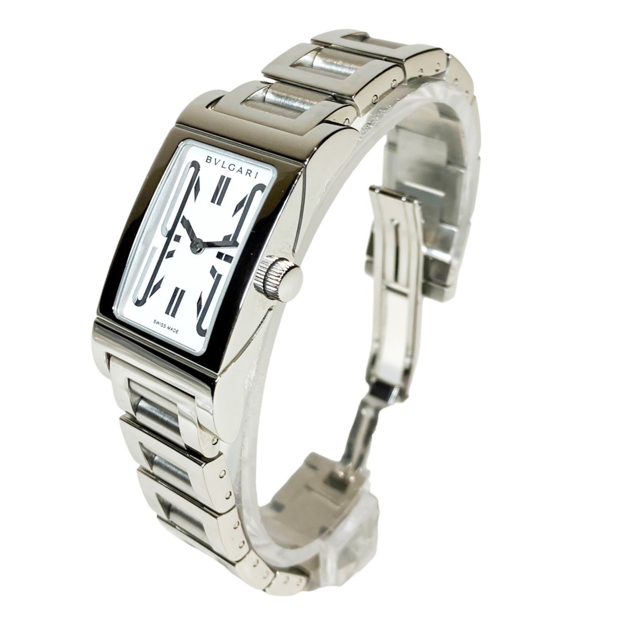 Bulgari Bulgari watch, total weight 74g, stainless steel, quartz movement, white dial, RT39S