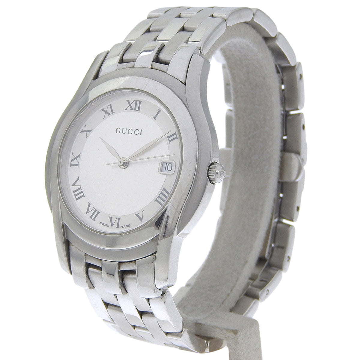 Gucci G-Class Watch 5500M Stainless Steel Quartz Analog Silver Dial Men's