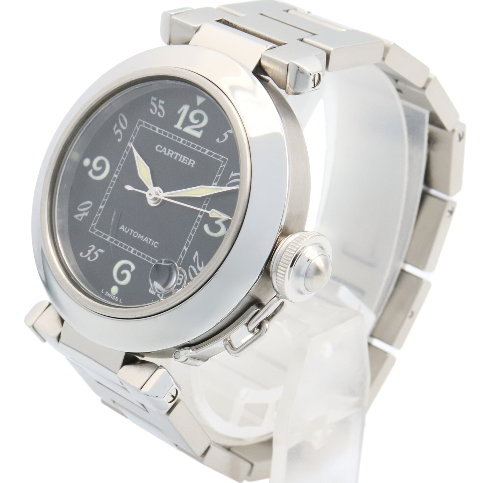 Cartier Pasha C Watch, Stainless Steel, Boys', Black, W31043M7