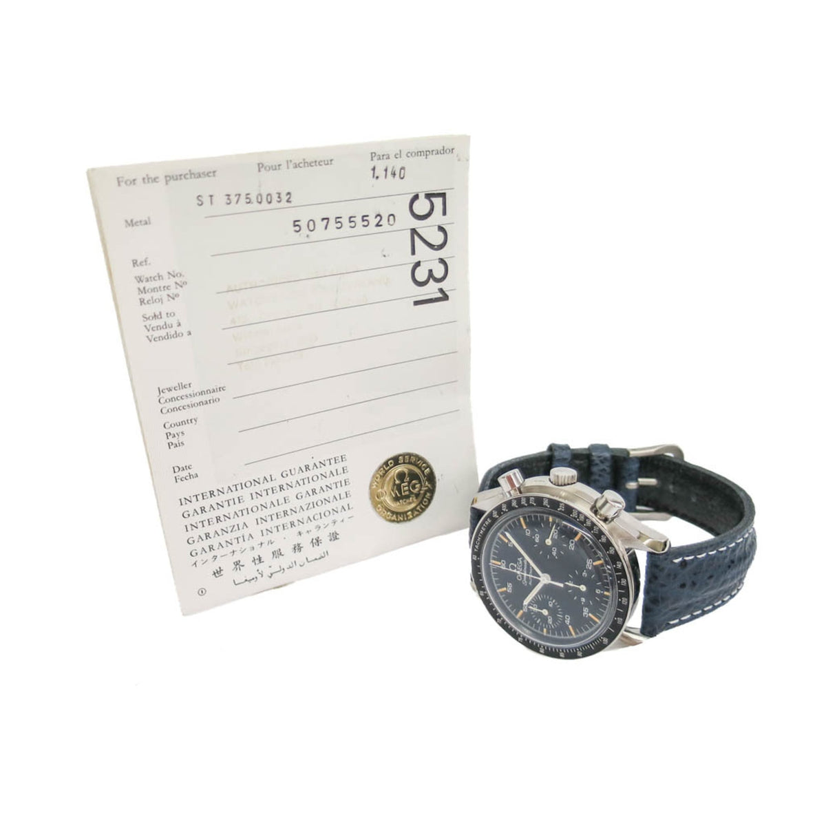 Omega Speedmaster 3510.5 met zwarte wijzerplaat 39mm Horloge