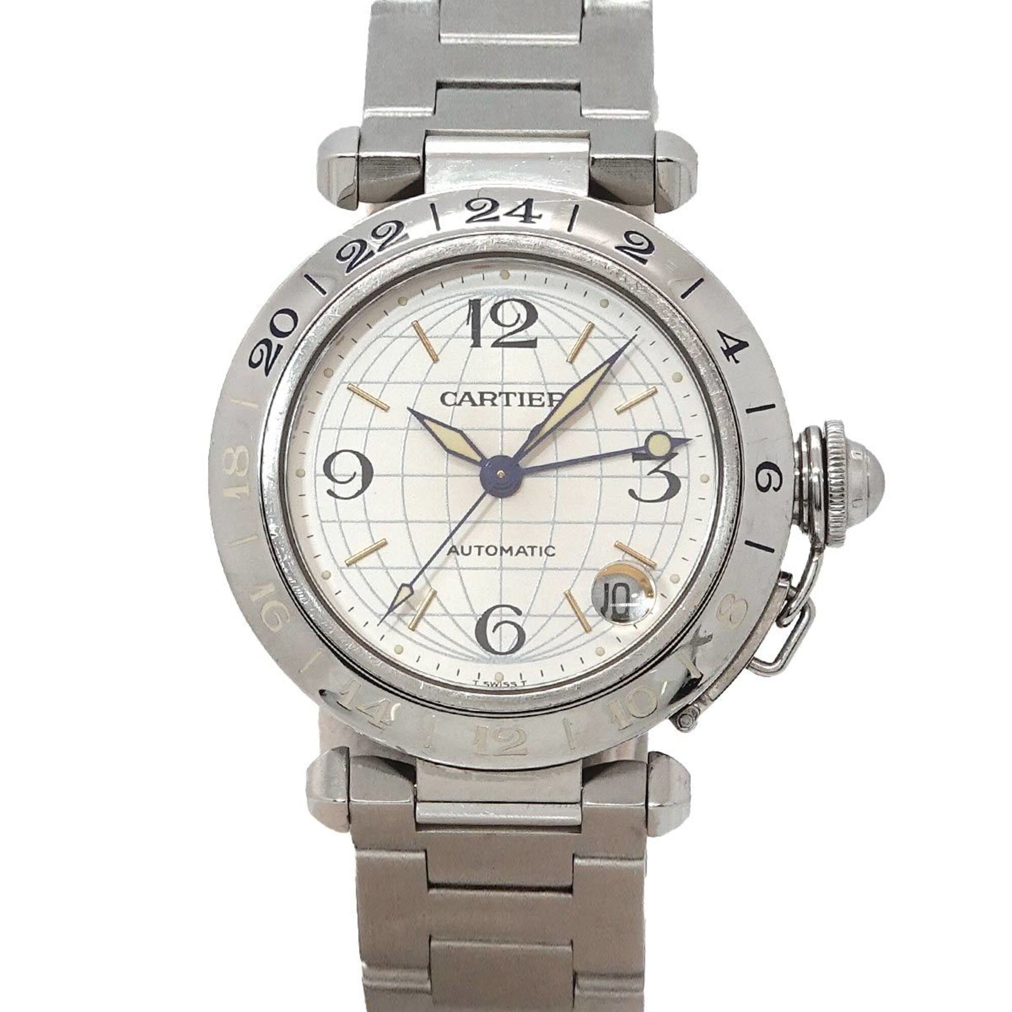 Cartier Pasha C Meridian GMT W31029M7 Boys' Date Silver Automatic Movement