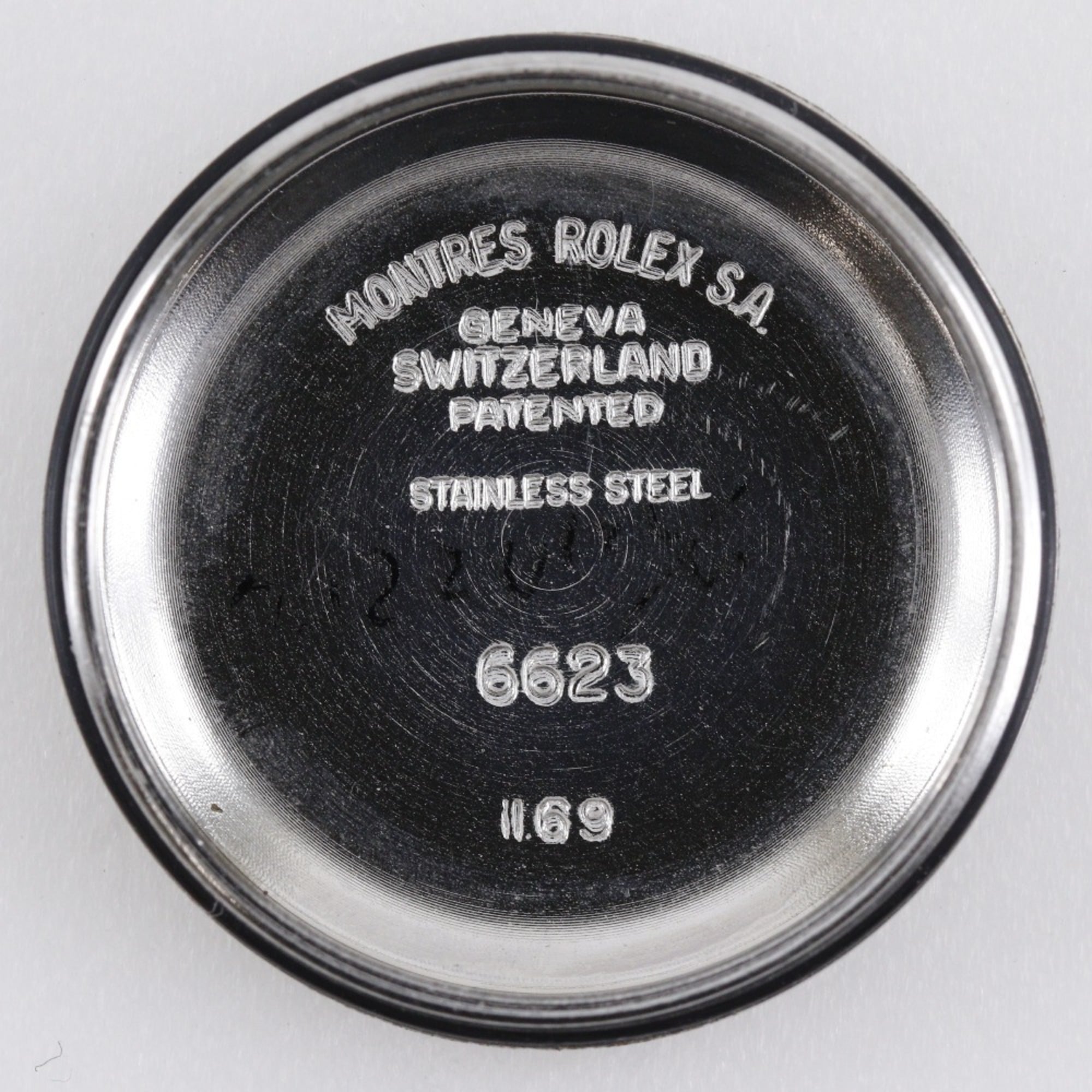 Rolex Oyster Perpetual Uhr, Kaliber 1161 6618, Edelstahl, 1965, Automatik, analoge Anzeige, Silber Zifferblatt, Damenuhr.