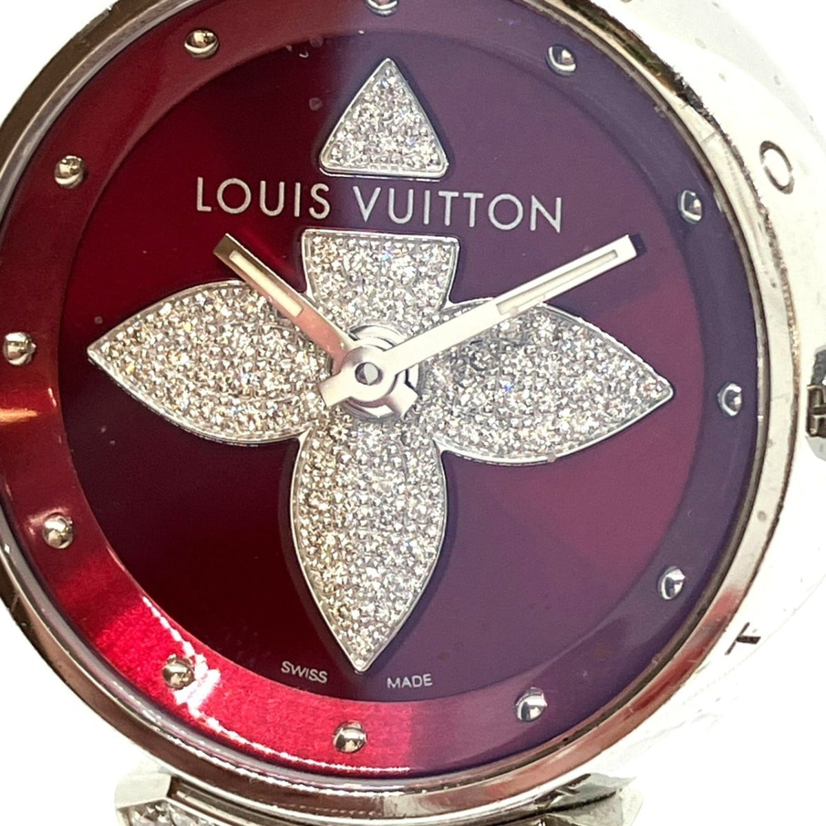 Louis Vuitton Tambour Forever Q121L Red color Dial 28mm Watch
