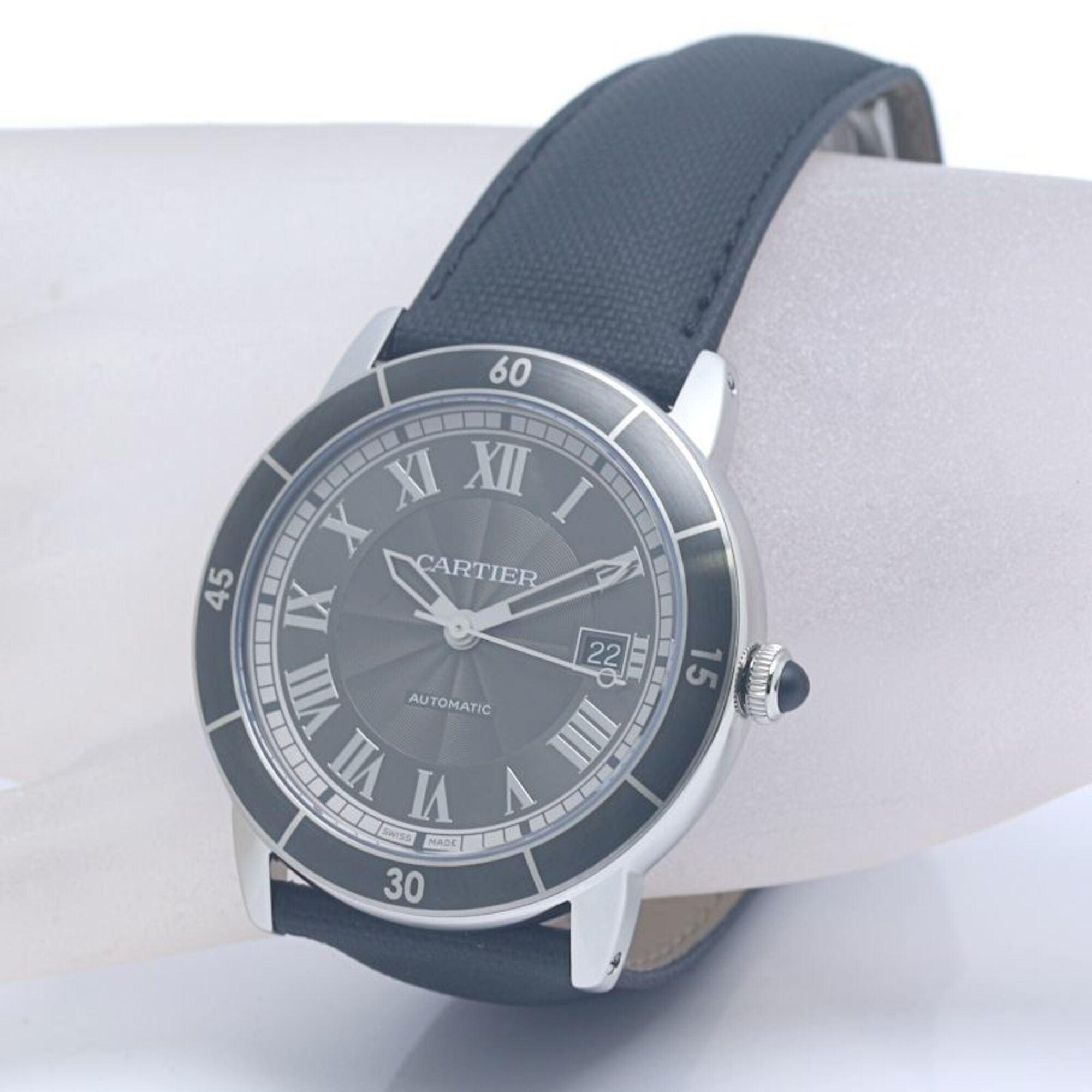 CARTIER Cartier Ronde Croisière de Datum WSRN0003 Herrenuhr Edelstahl x Rindsleder 40385
