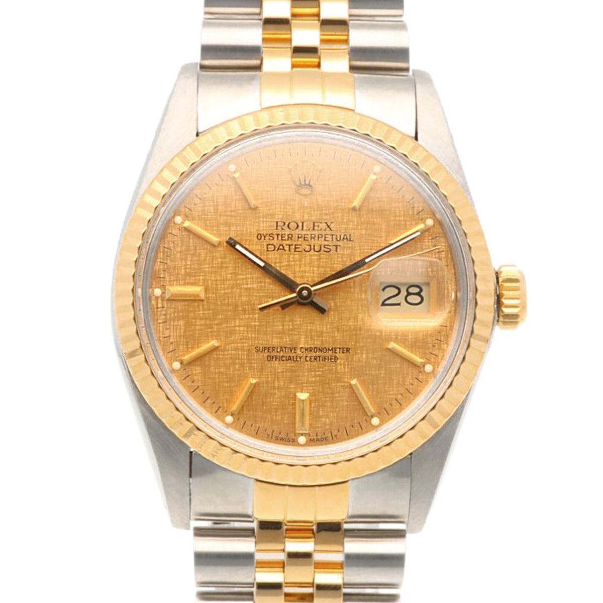 Rolex Datejust Oyster Perpetual 16013 Gold Dial 36mm Watch