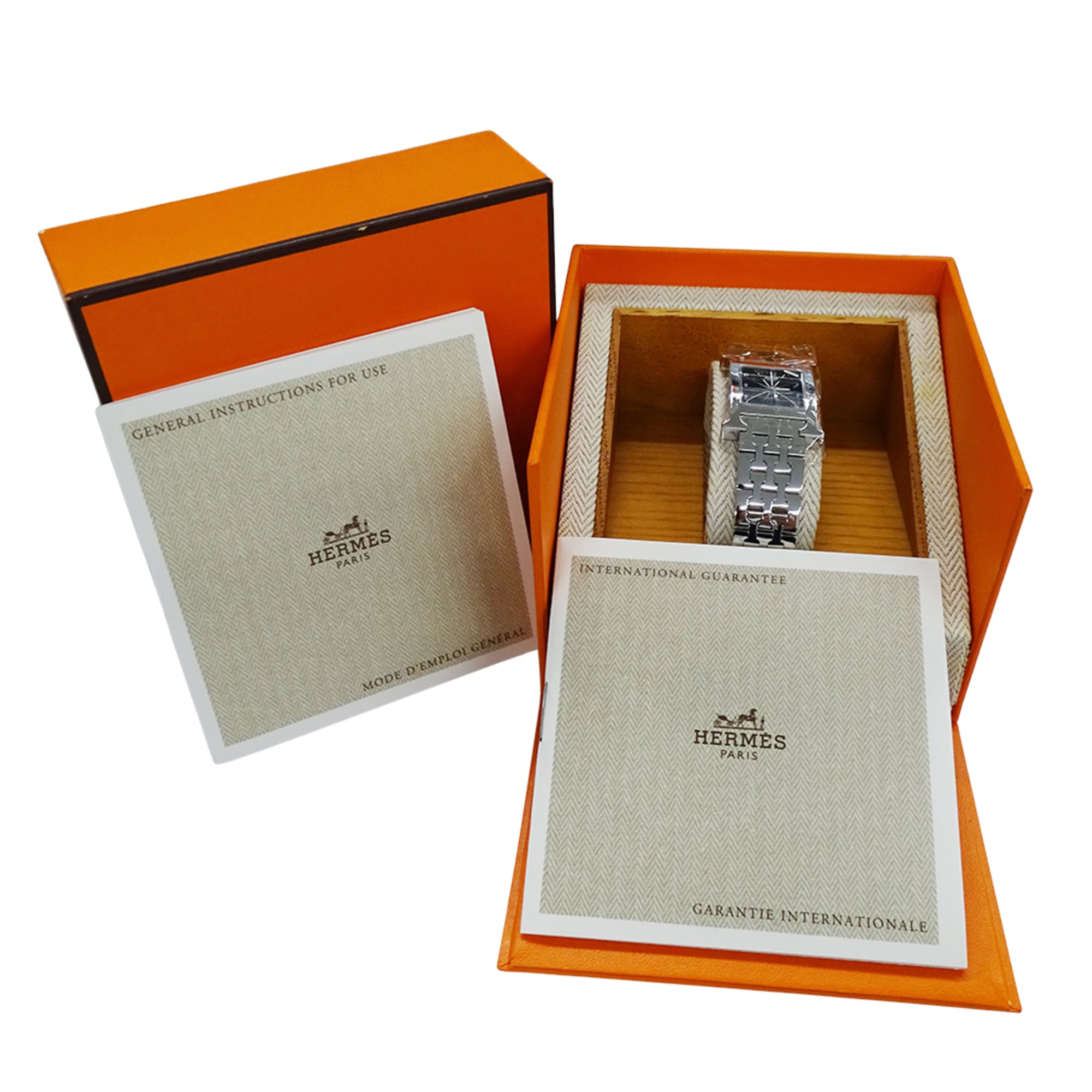 Hermes HERMES Women's Watch Brand H-Watch Quartz QZ Stainless Steel SS HH1.210 Silver Black OH