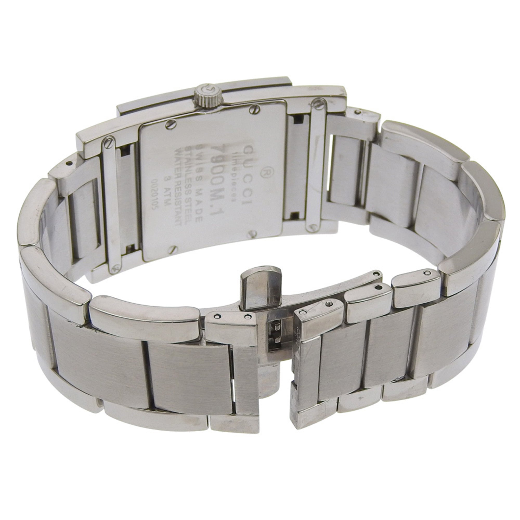 Gucci G Metro-horloge 7900M.1, roestvrij staal, quartz, analoog display, zwarte wijzerplaat, damesmodel