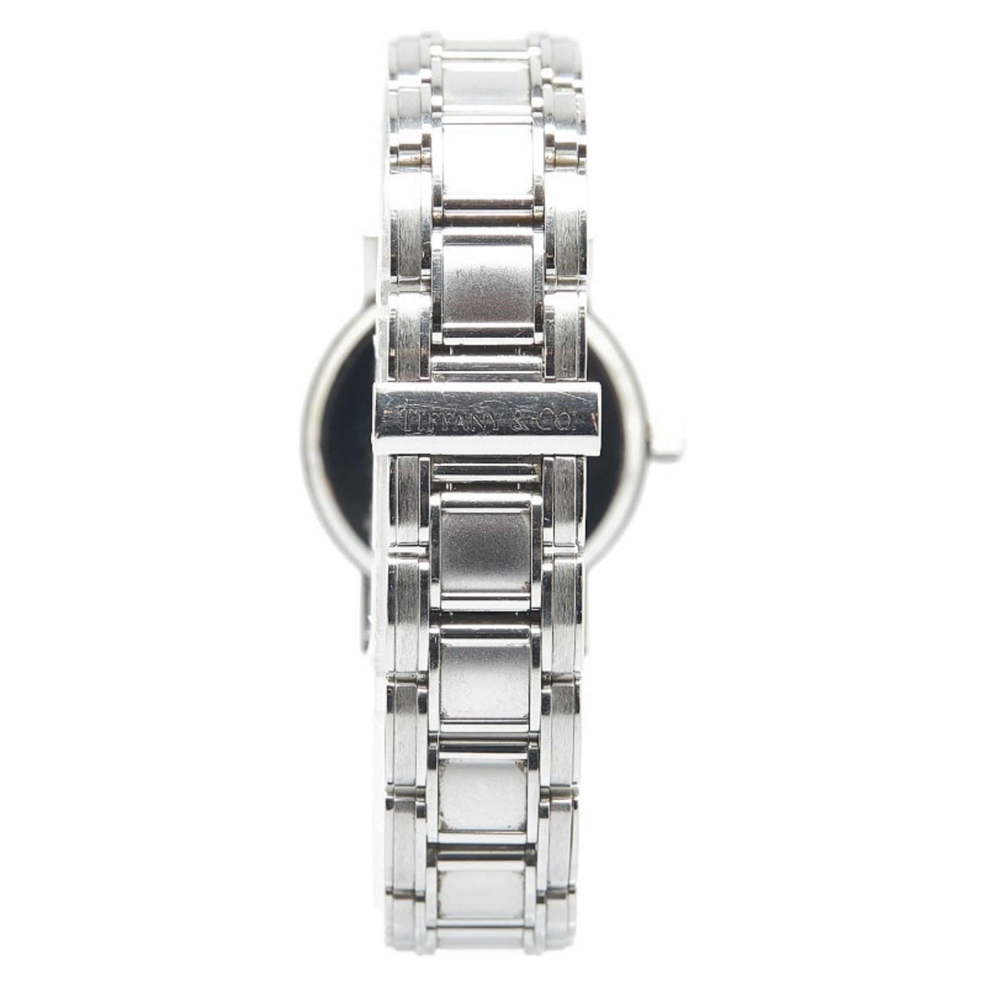 Tiffany Atlas-horloge, kwarts, zwarte wijzerplaat, roestvrij staal, dames, TIFFANY&Co.;