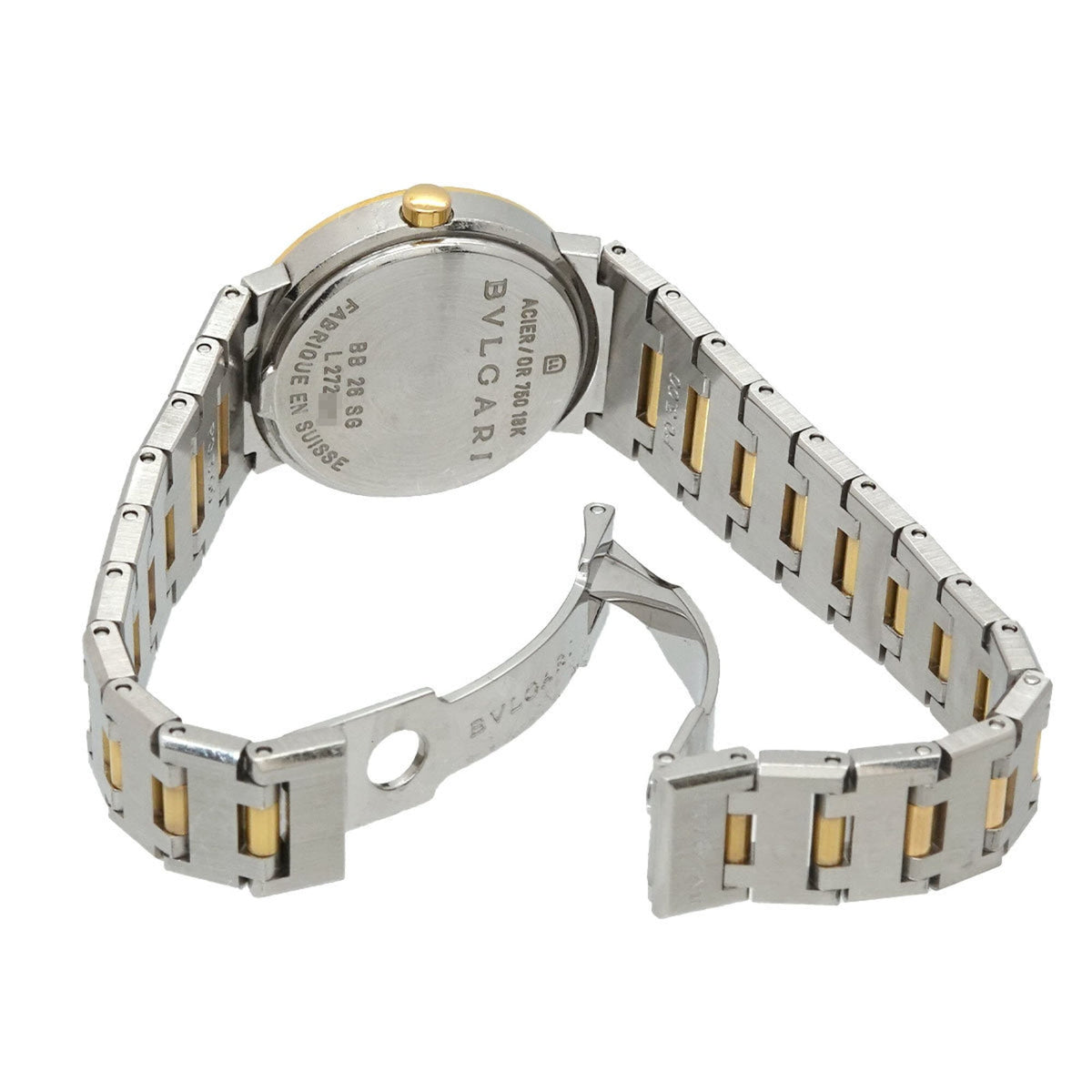 Bvlgari BB26SG horloge met zwarte wijzerplaat, 20 mm