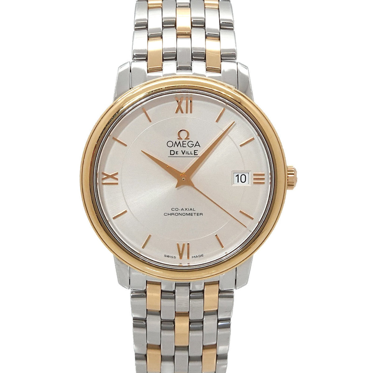 Omega De Ville Prestige Co-Axial Combination 424 20 37 20 02 001 Horloge met zilveren wijzerplaat, 37 mm
