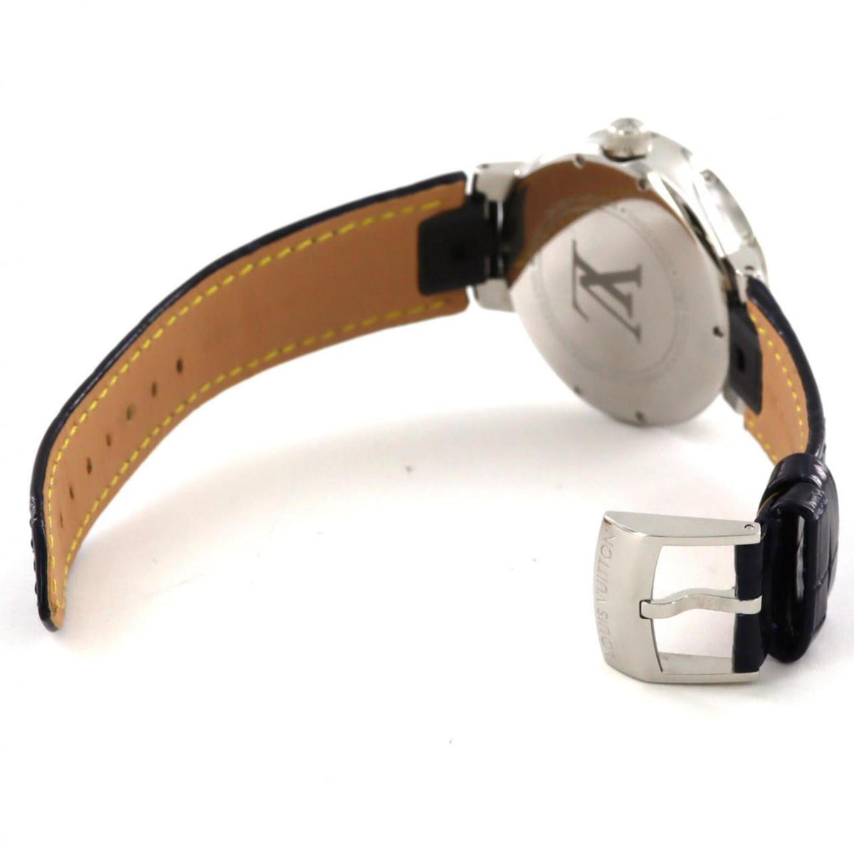 Louis Vuitton Tambour Moon Dual Time QA142, blaues Zifferblatt, 35 mm Uhr