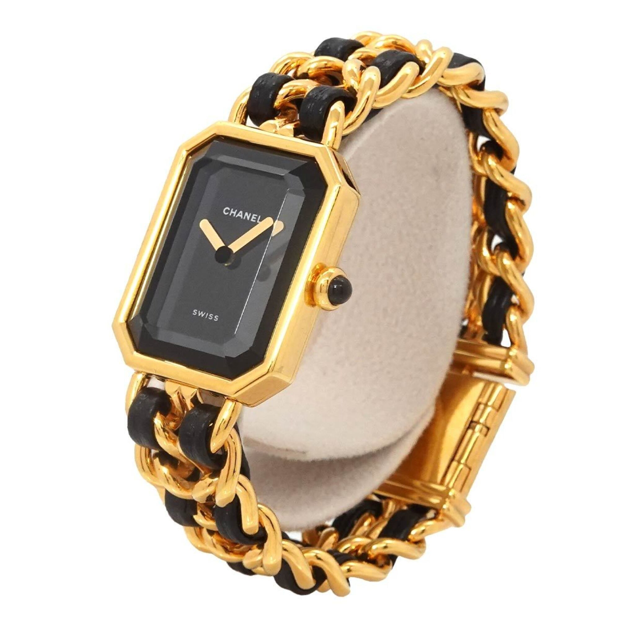 Chanel Premiere S-size H0001 Women's Watch Black Gold Quartz