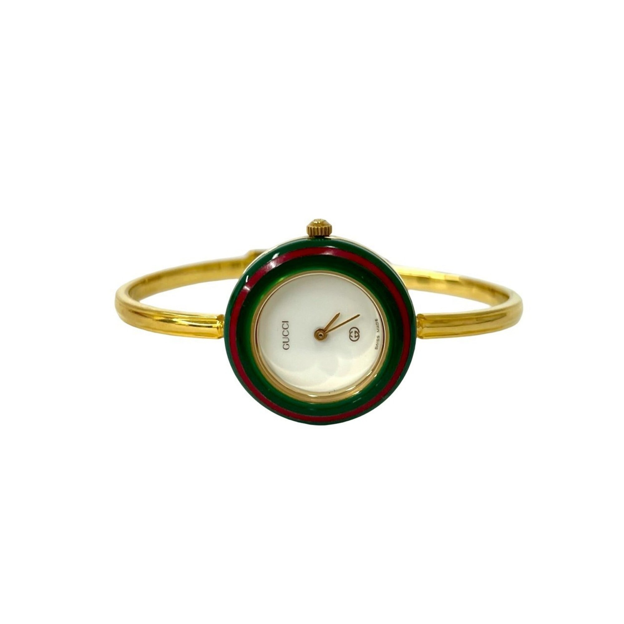 GUCCI Vintage Changeable Bezel Sherry Line GP Quartz Wristwatch Gold 34640