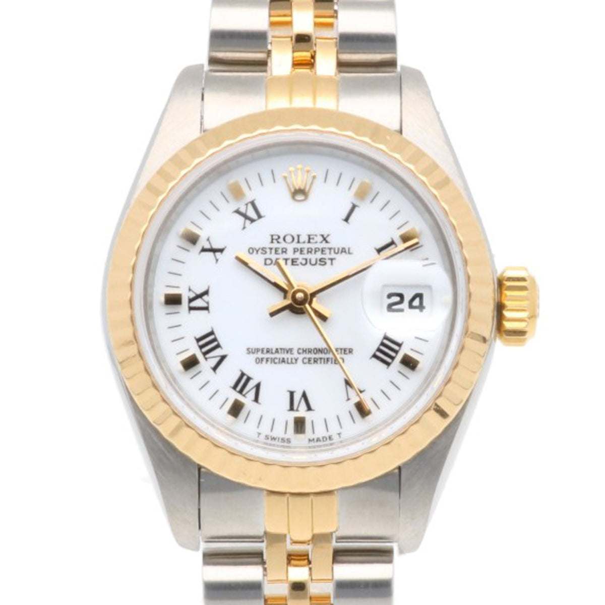 Rolex Datejust Oyster Perpetual 69173 met witte wijzerplaat, 26 mm